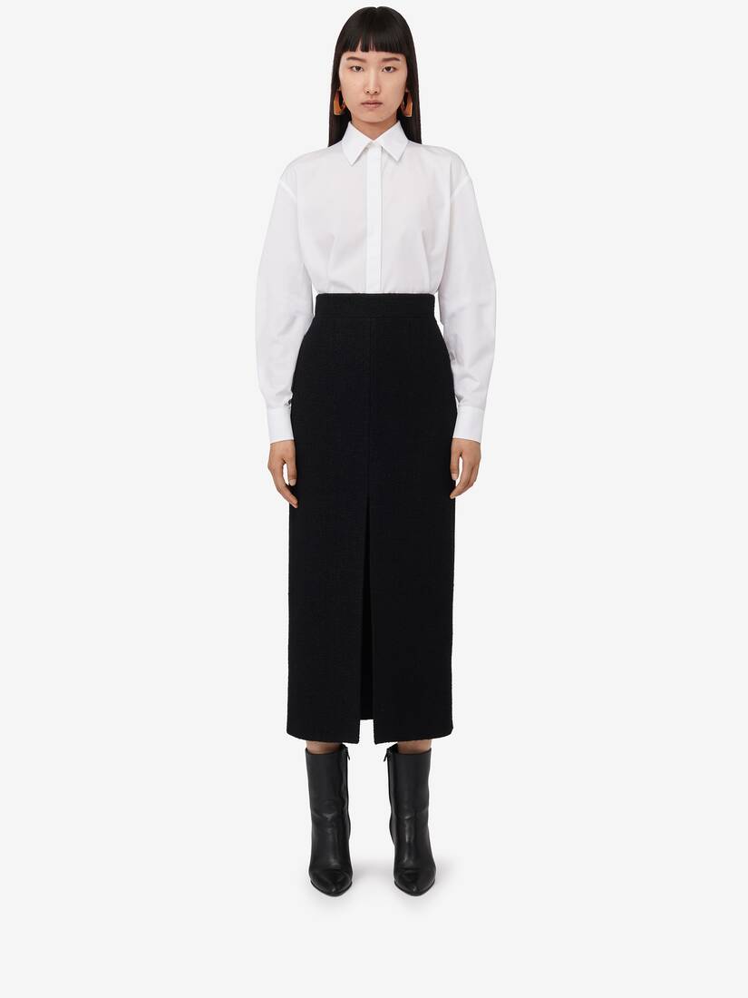 Slashed Pencil Skirt in Black | Alexander McQueen GB