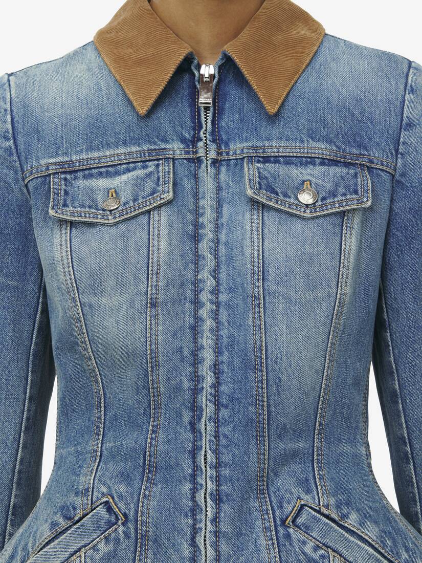 Veste En Denim À Basque