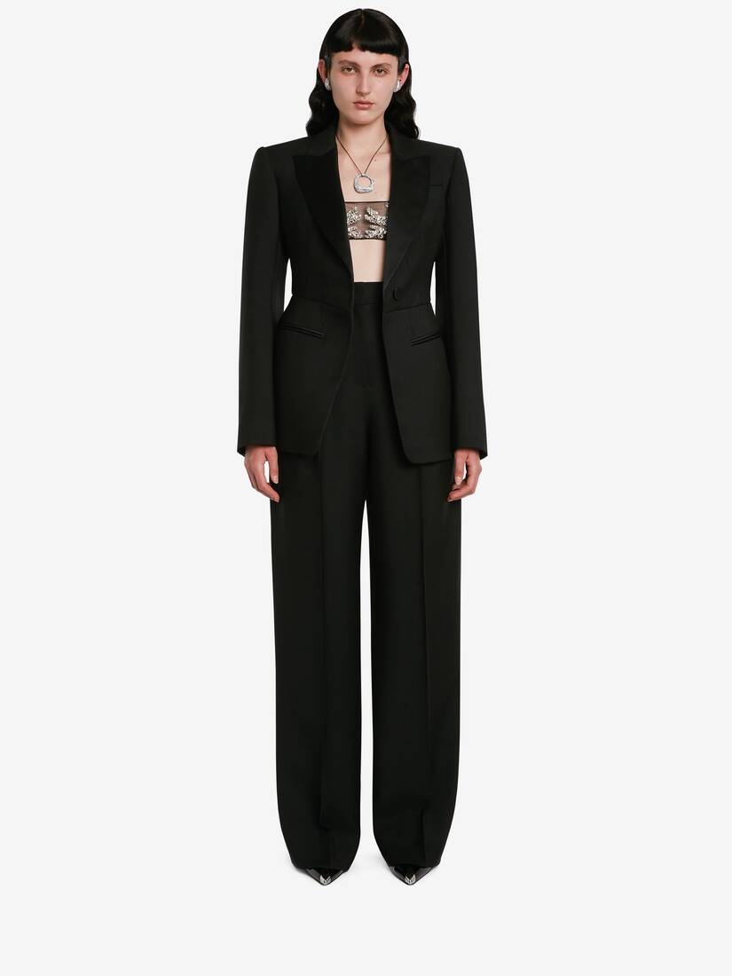 Mycelium embroidery kickback jacket in Black Alexander McQueen US