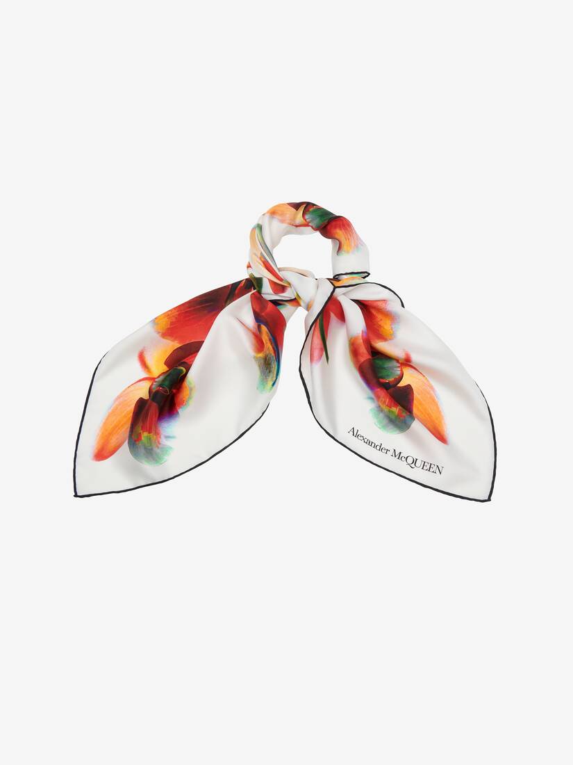 ALEXANDER MCQUEEN Printed silk-twill scarf