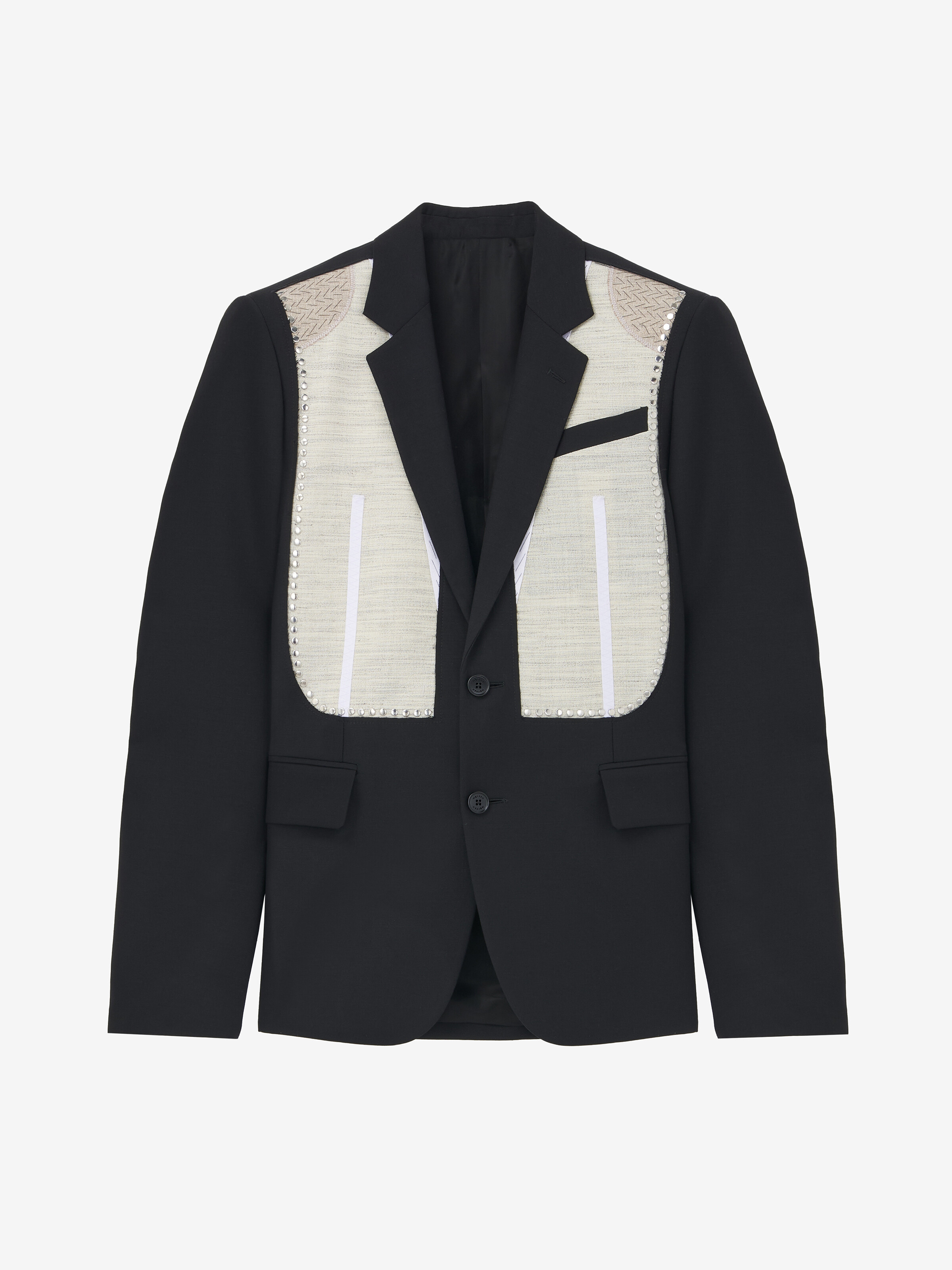 Canvas Detail Single-Breasted Jacket