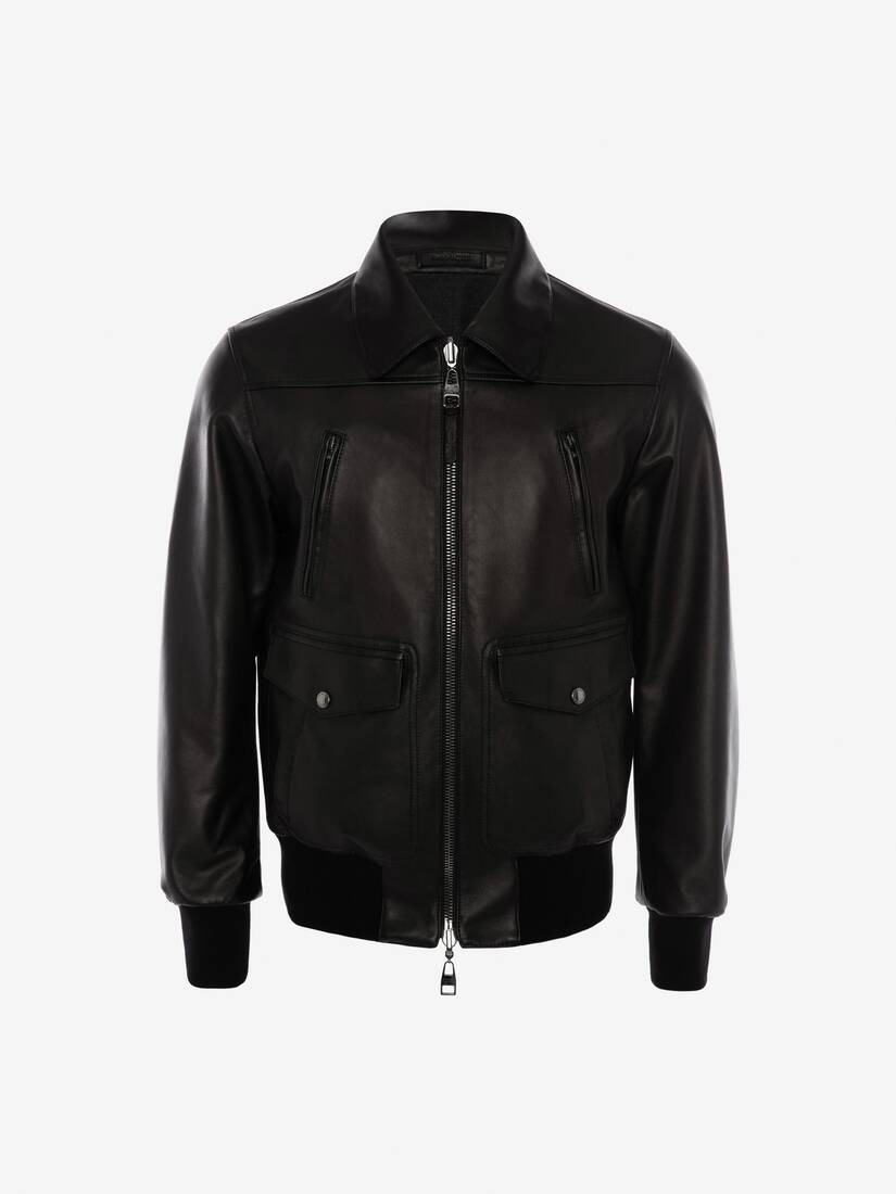 Reversible Leather Bomber Jacket