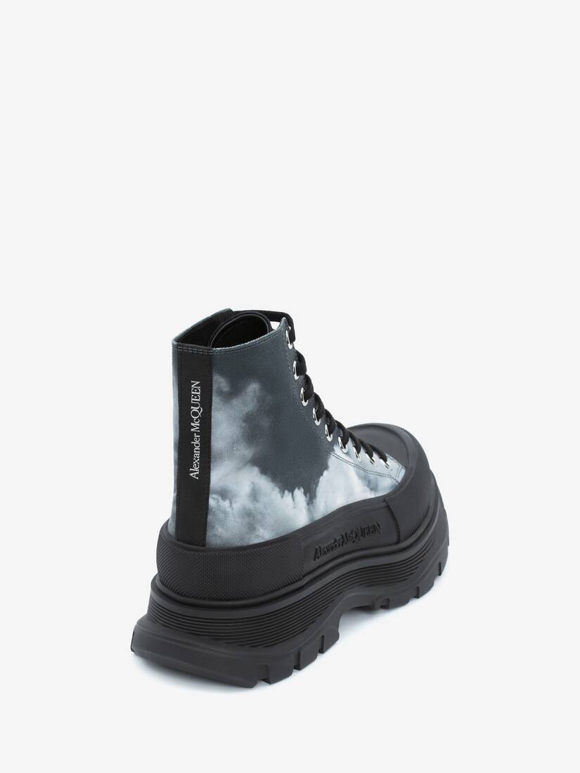 Schnürstiefel Mit Blue Sky Print