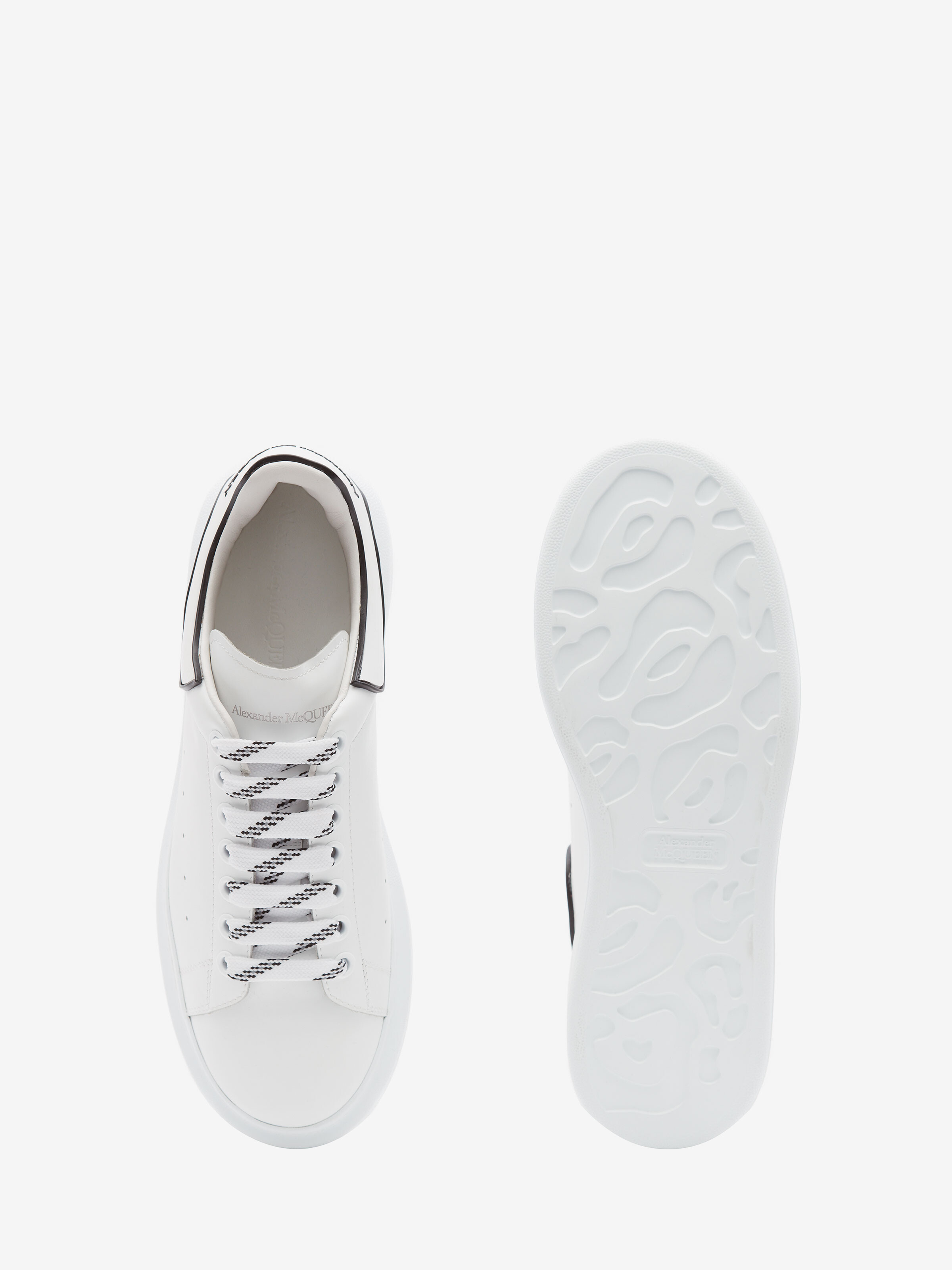 Men's Oversized Sneaker in White/Black in Calf Leather | Alexander McQueen - image 4