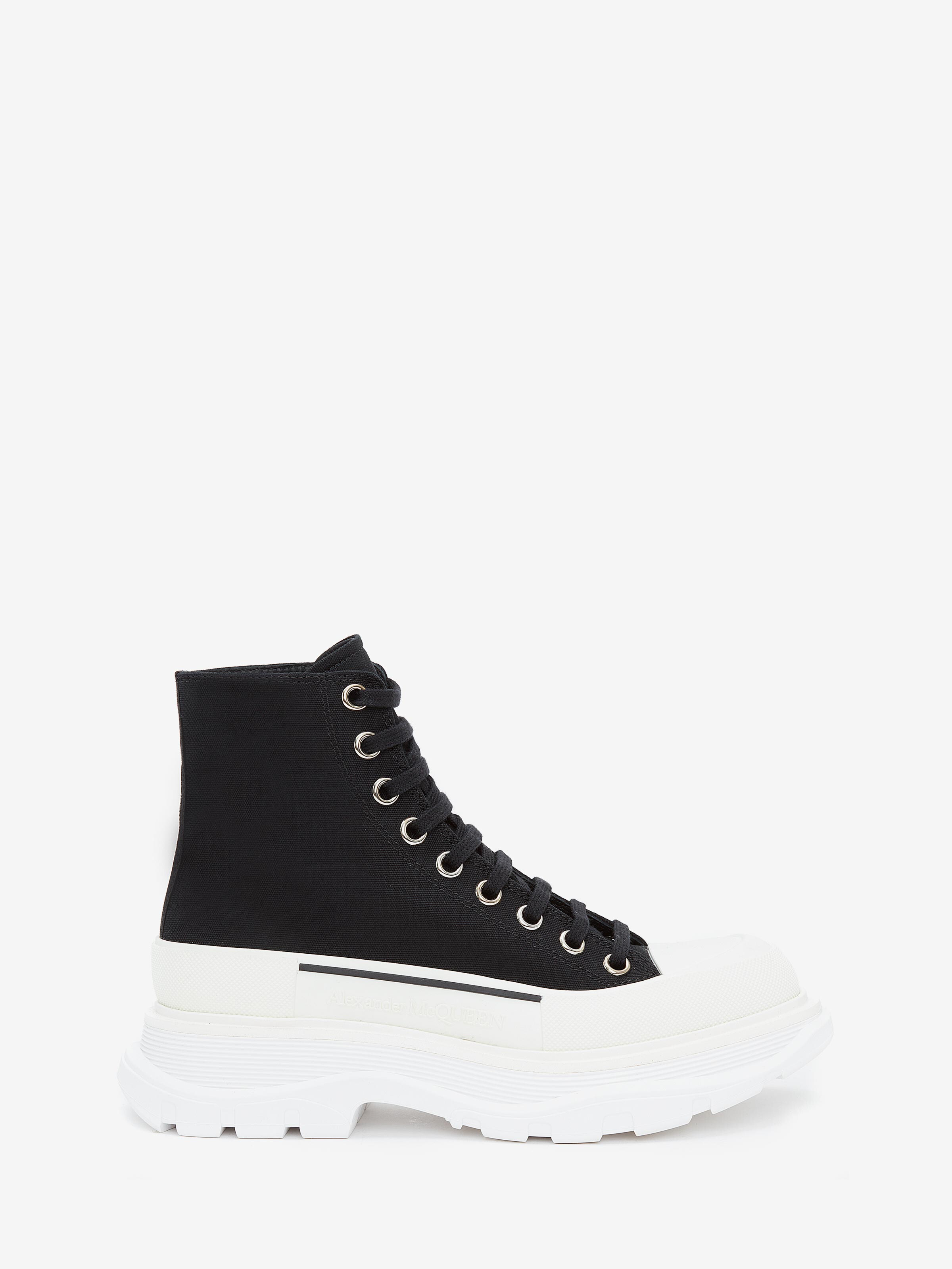 Bottines Tread Slick pour Femme en Noir in Coton | Alexander McQueen - image 1
