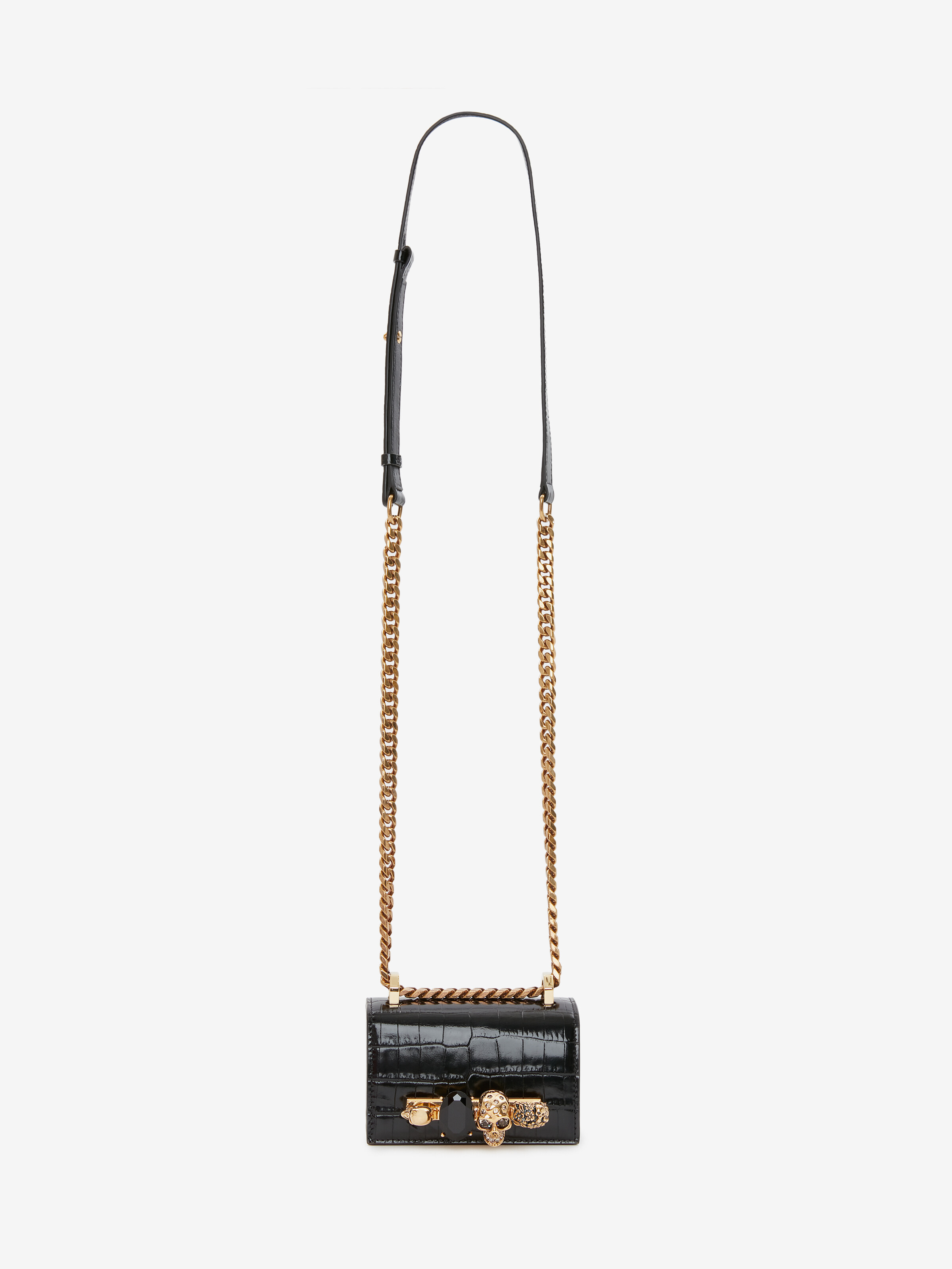 Women's Micro Jewelled Satchel in BLACK in Calf Leather | Alexander McQueen - image 5