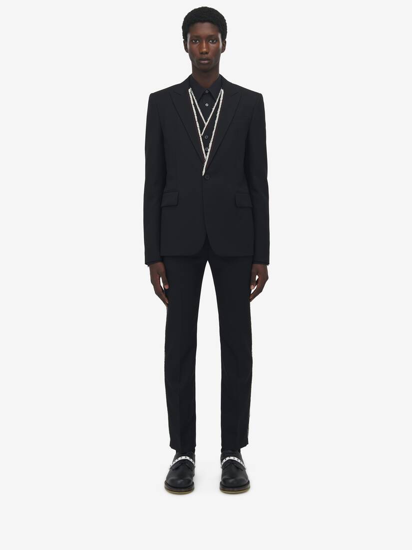 Raw Edge Canvas Single-Breasted Jacket