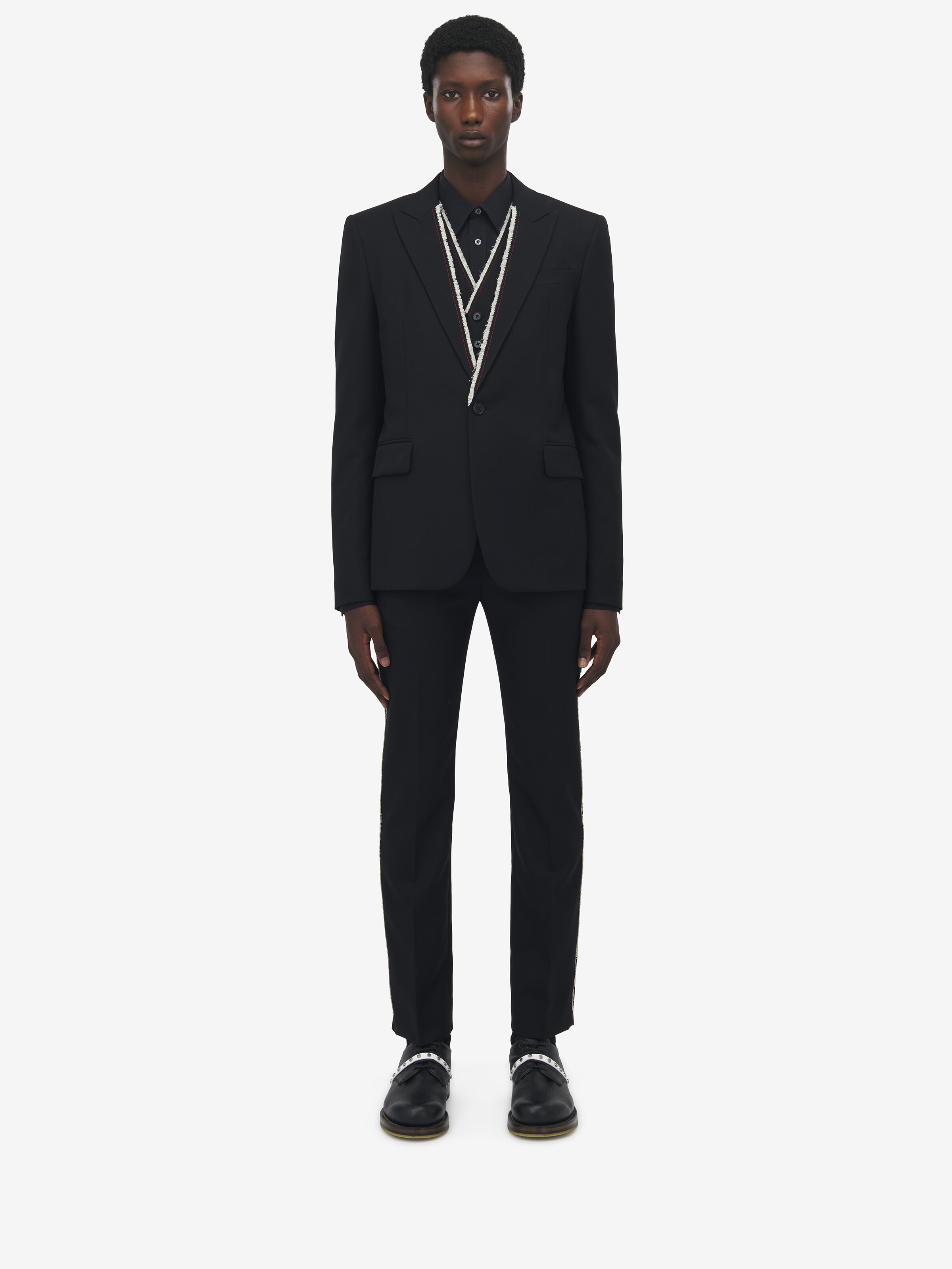 Raw Edge Canvas Single-Breasted Jacket