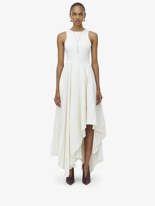 ワンピース alexander mcqueen DRESS (806494QLADD 1000) Women's Asymmetric Dress in White | Alexander McQueen US