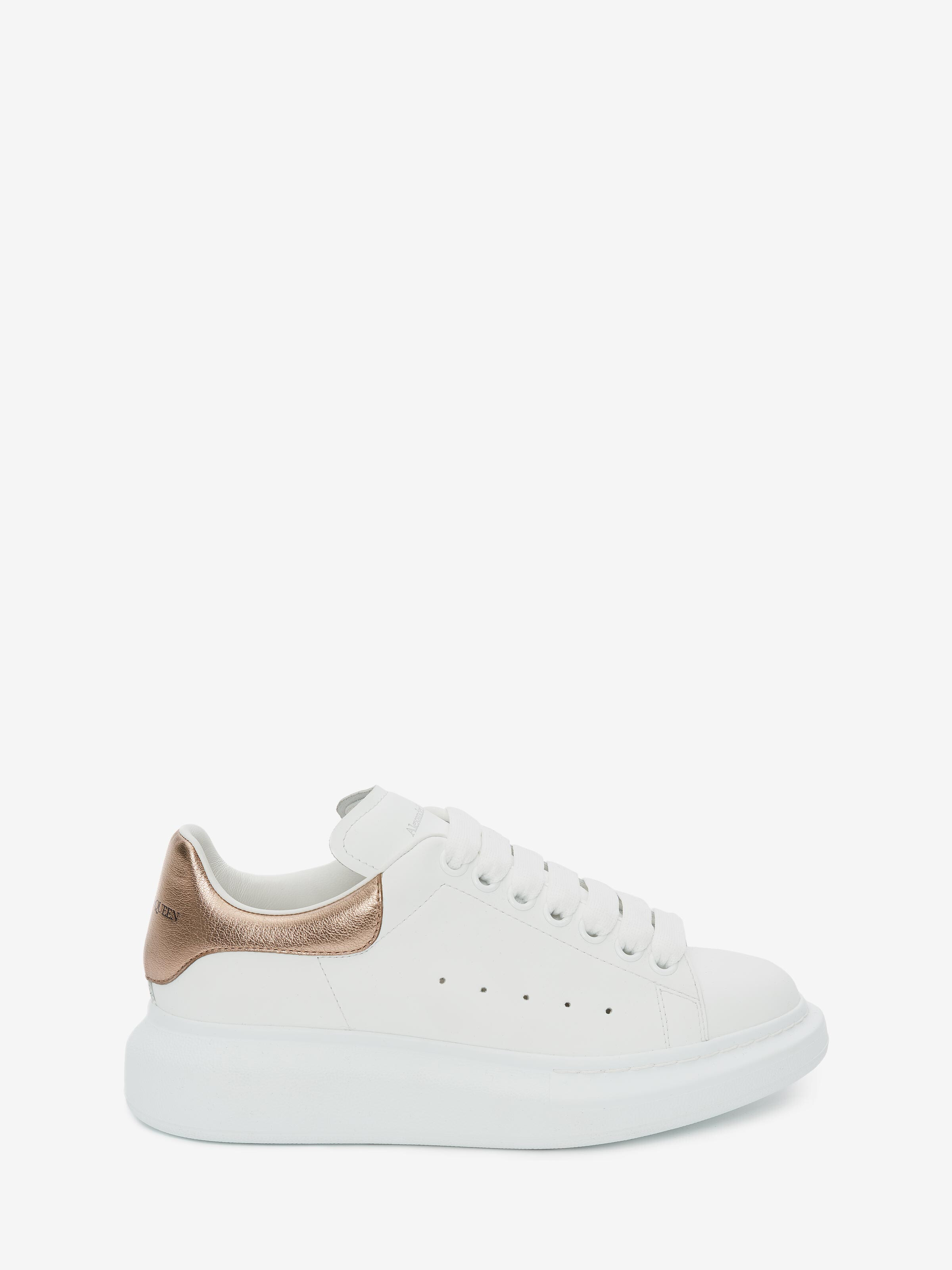 Oversized Sneaker in White/Rose Gold | Alexander McQueen CA