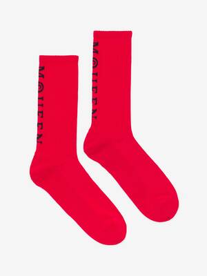 Men's McQueen Logo Socks in White | Alexander McQueen US