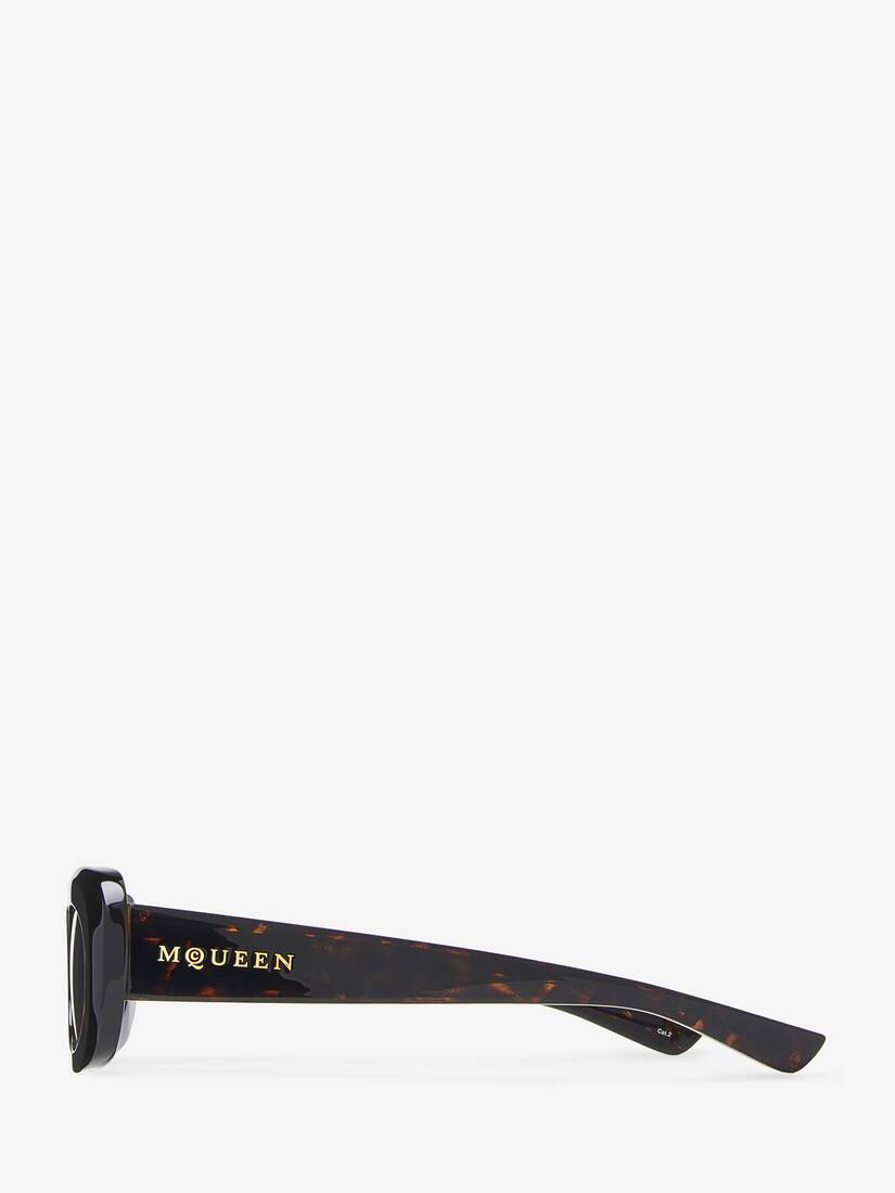 McQueen 로고 오벌 선글라스