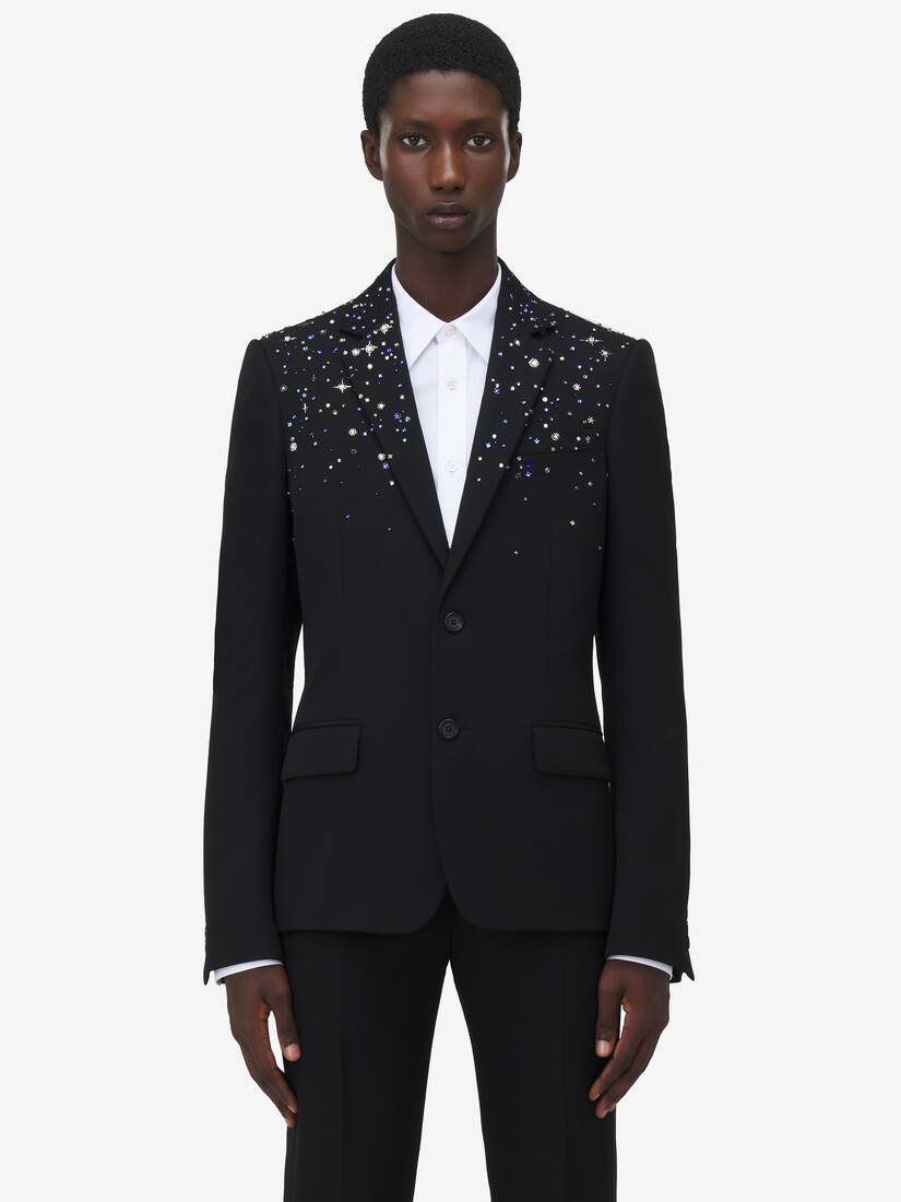 Veste À Boutonnage Simple Brodée Constellation