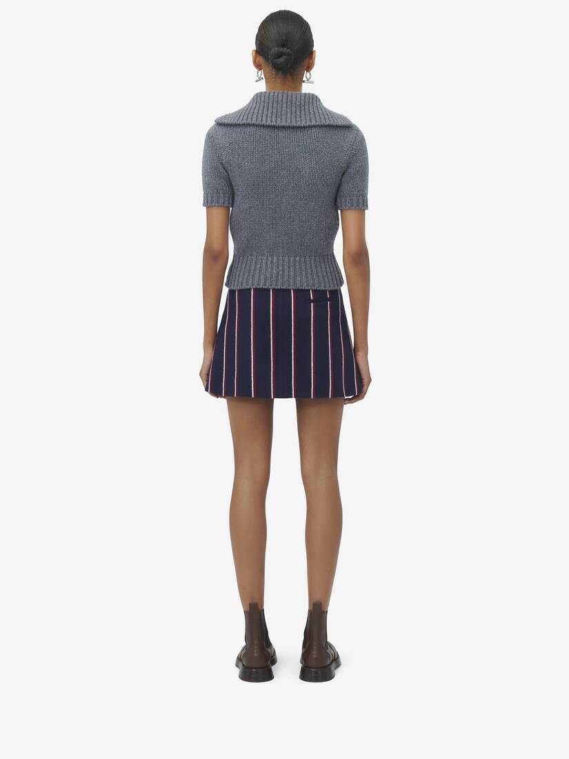 College Stripe Mini Skirt