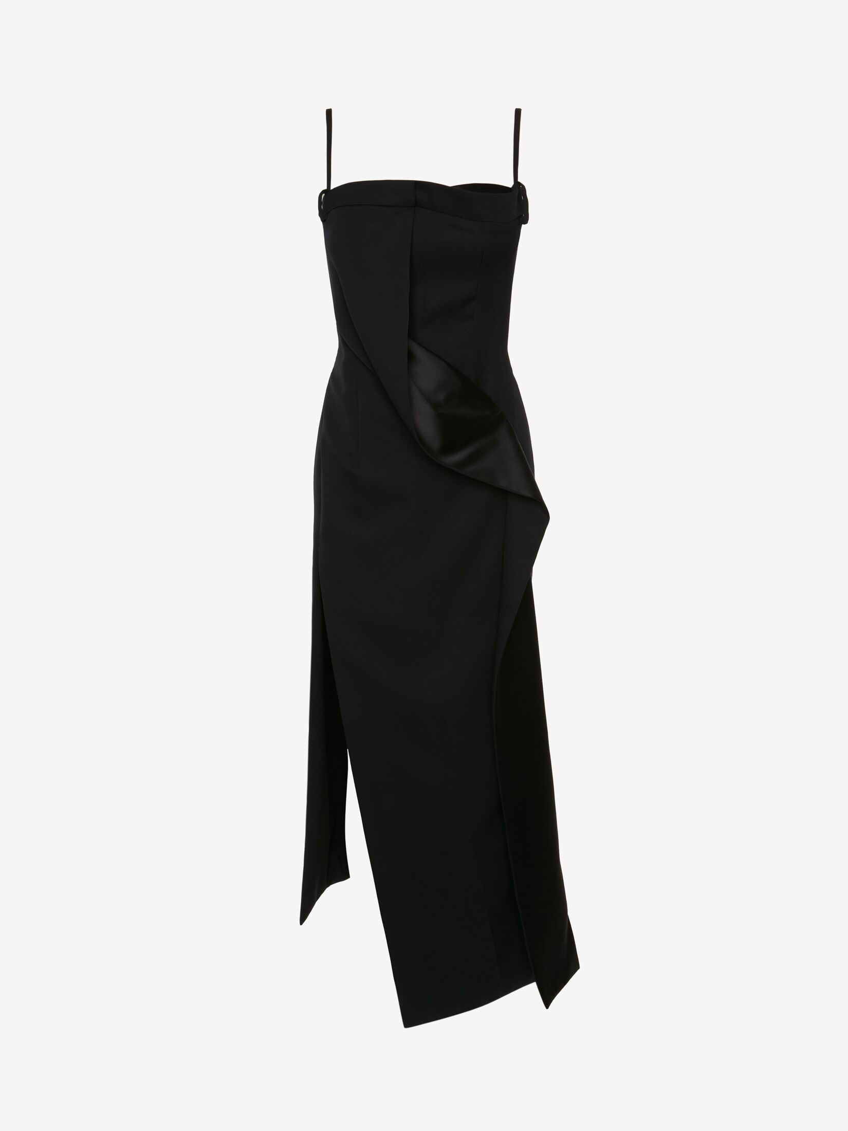 Drape Slashed Cocktail Dress in Black | Alexander McQueen US