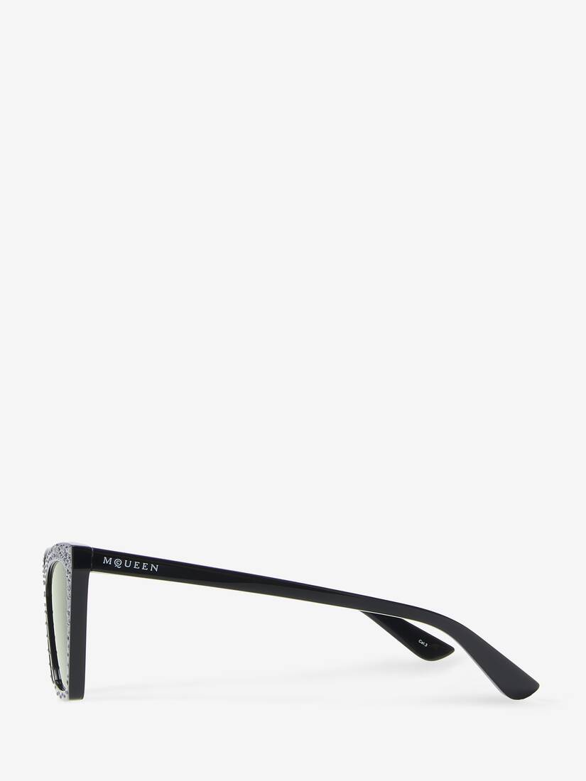 Spike Geometric Cat-eye Sunglasses with Crystals