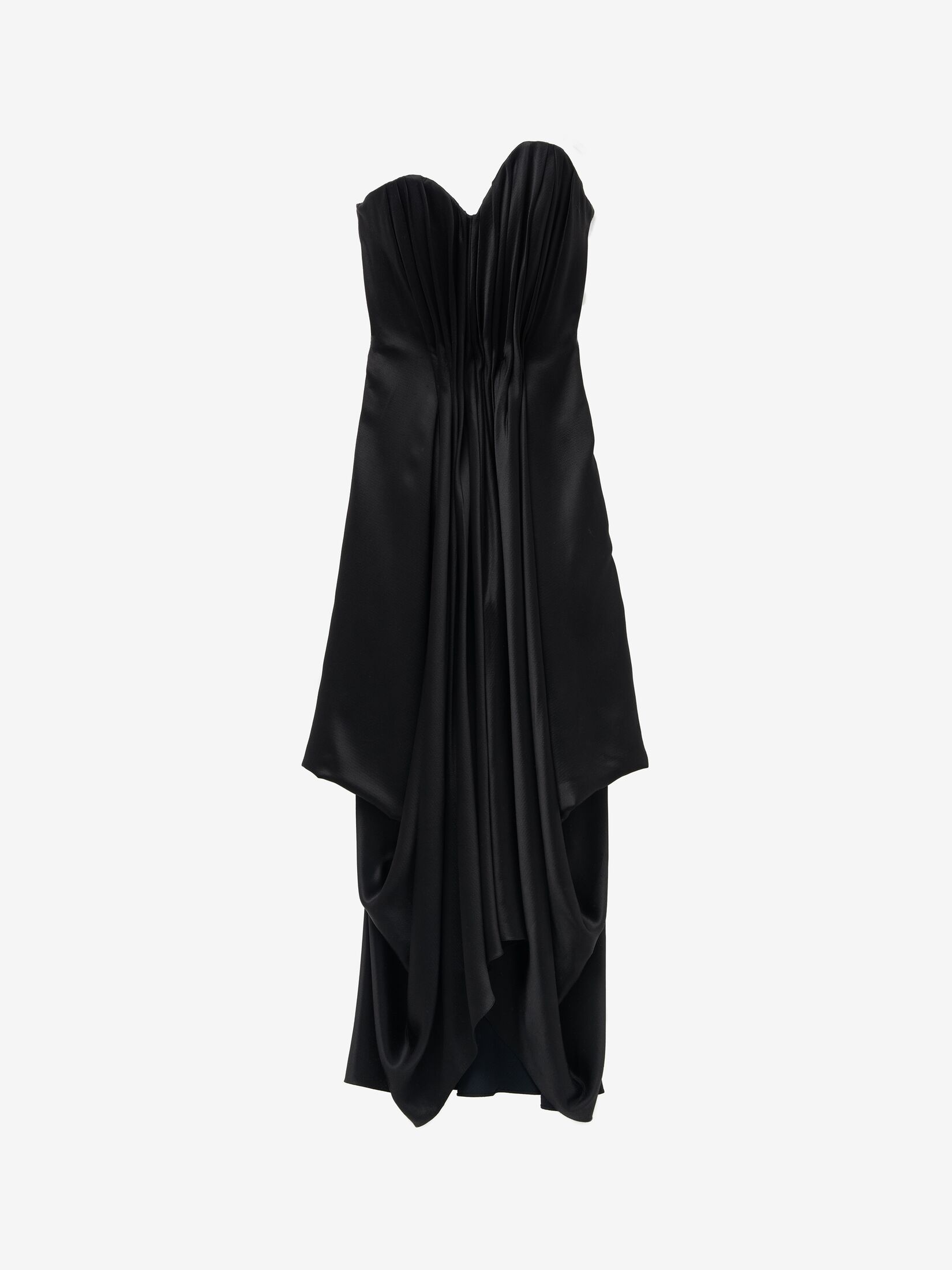 Draped Evening Dress in Black | Alexander McQueen GB