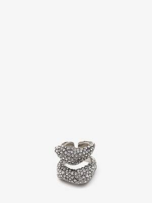 Pave sculptural cut-out ring