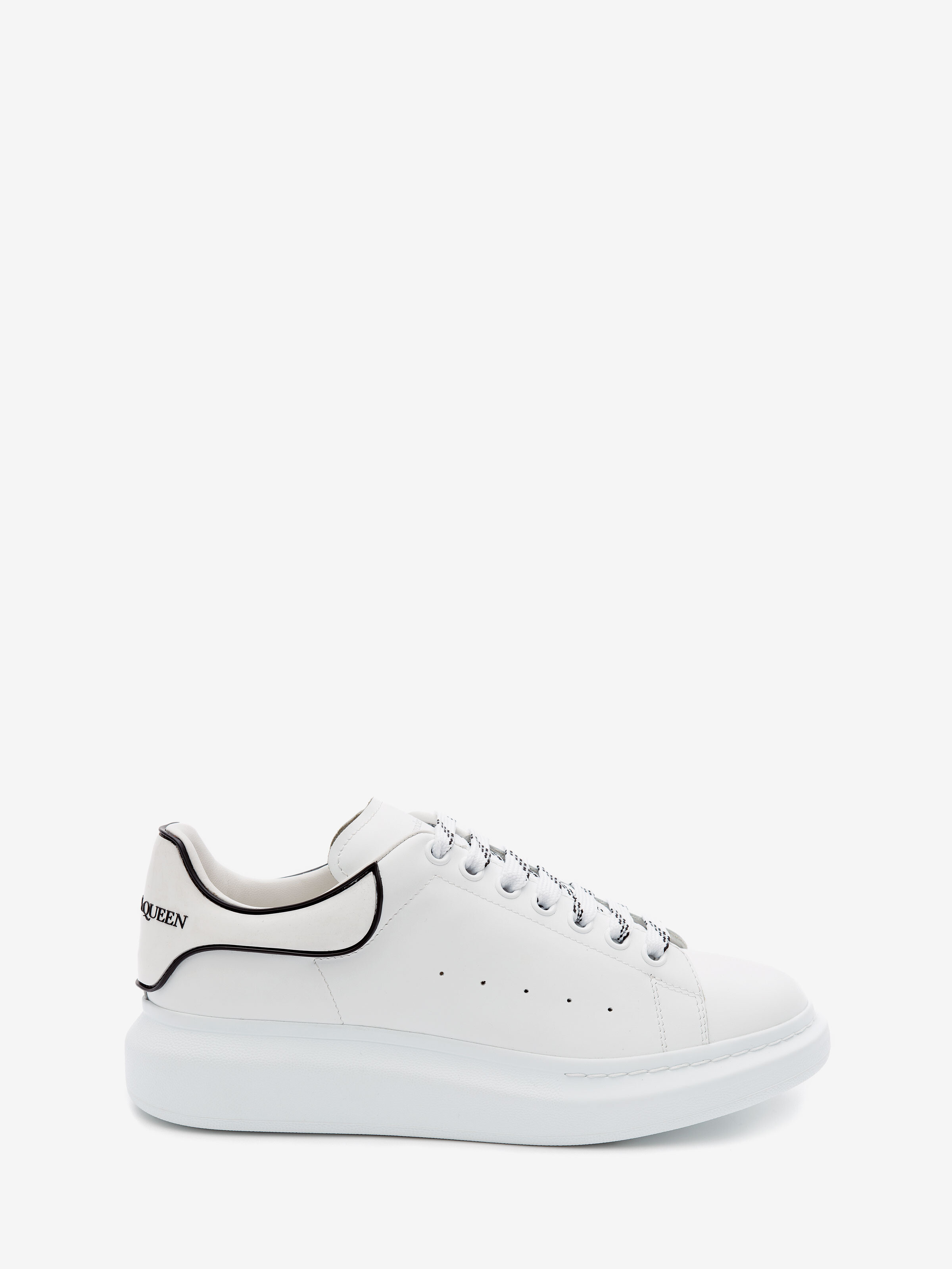 Men's Oversized Sneaker in White/Black in Calf Leather | Alexander McQueen - image 1