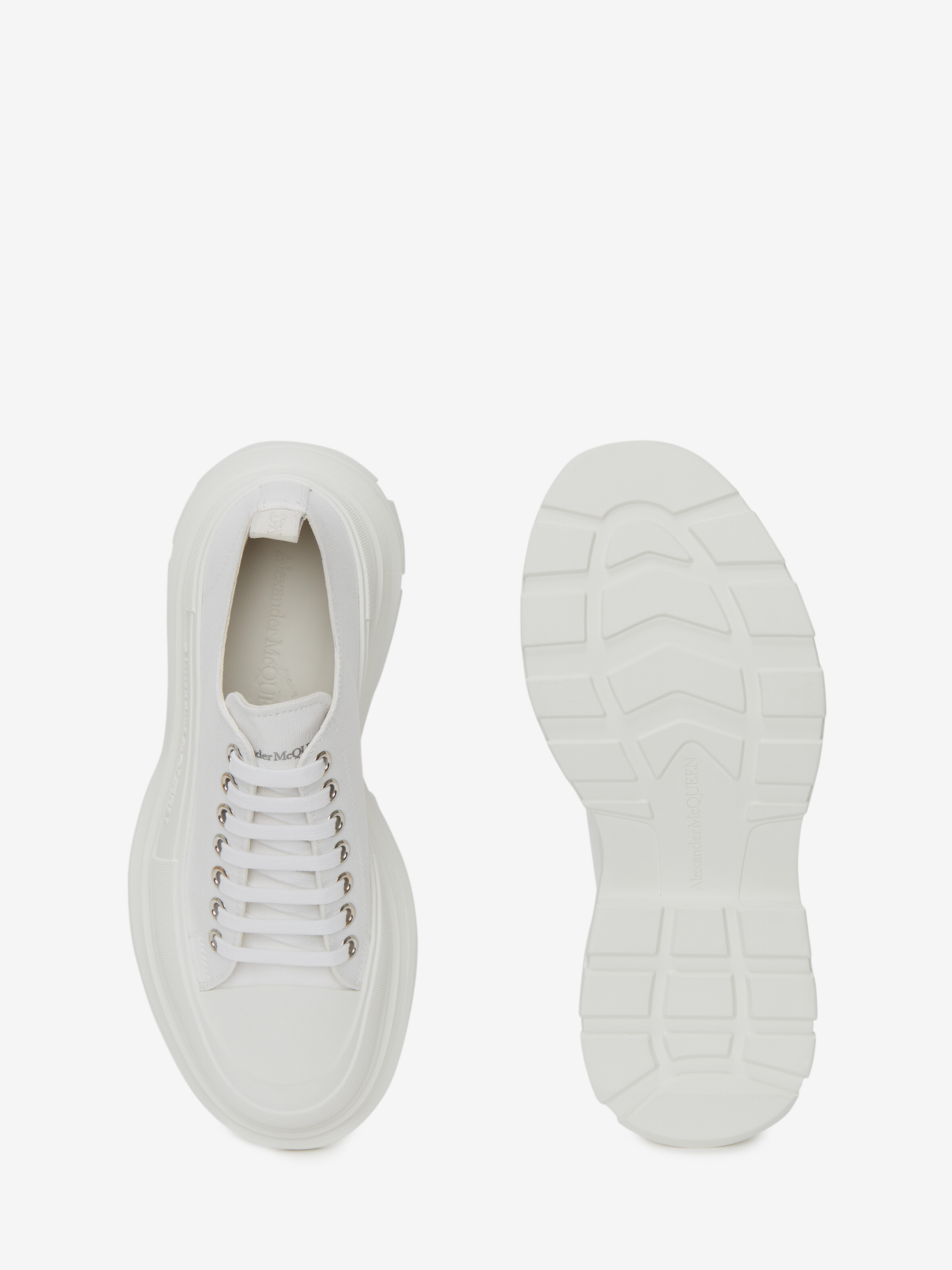 Men's Tread Slick Lace Up in White in Cotton | Alexander McQueen - image 4