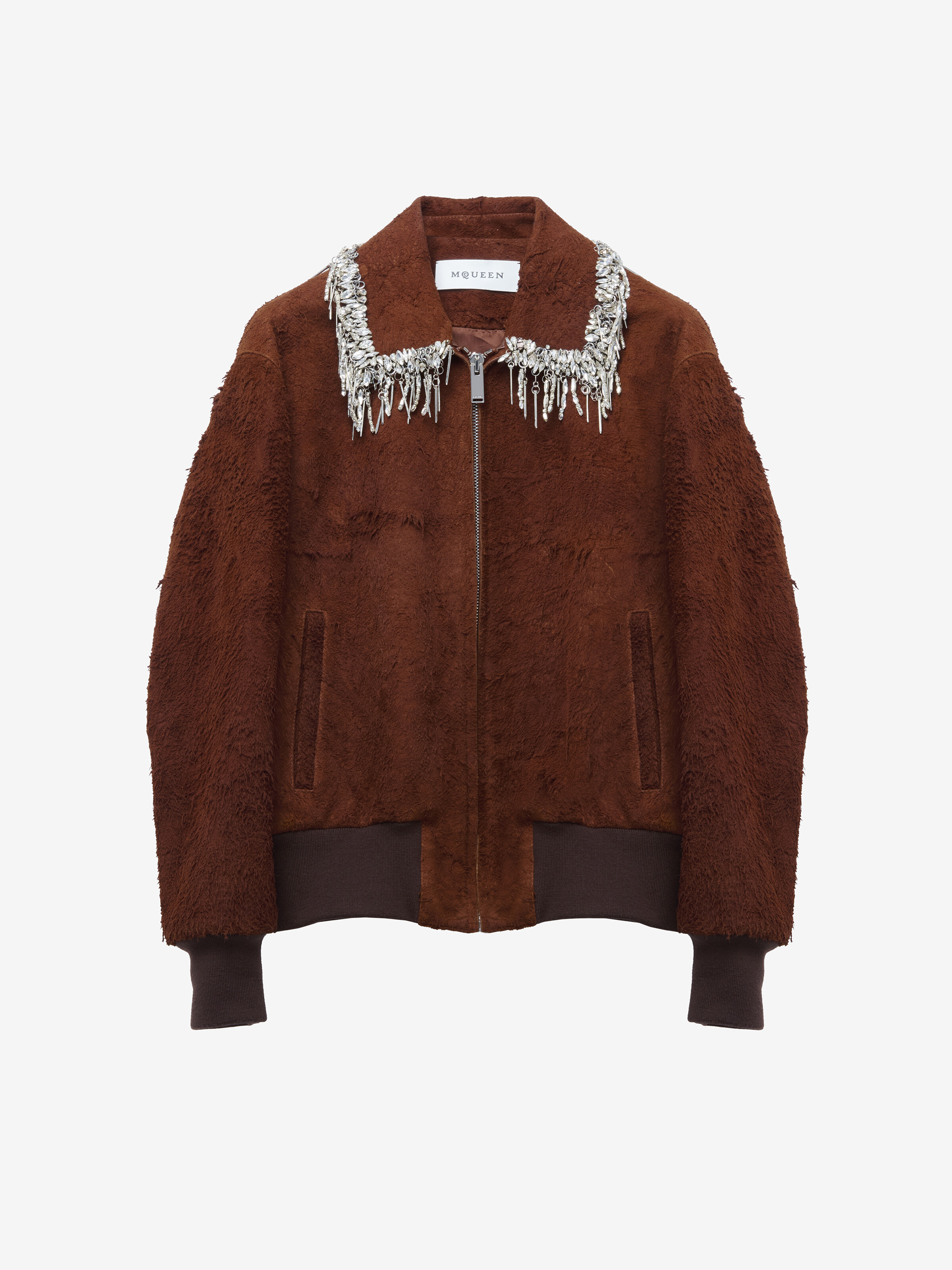 Raw Suede Bomber Jacket
