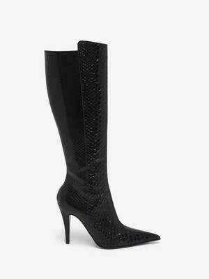 ミドルブーツ ALEXANDER MCQUEEN Women Boots 755644WIDU01000 Black Women's Tread Slick Boot in Black | Alexander McQueen US