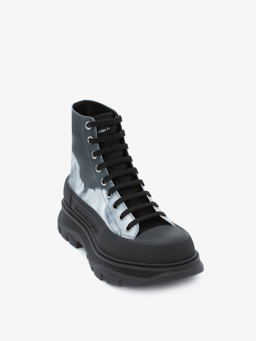 Schnürstiefel Mit Blue Sky Print