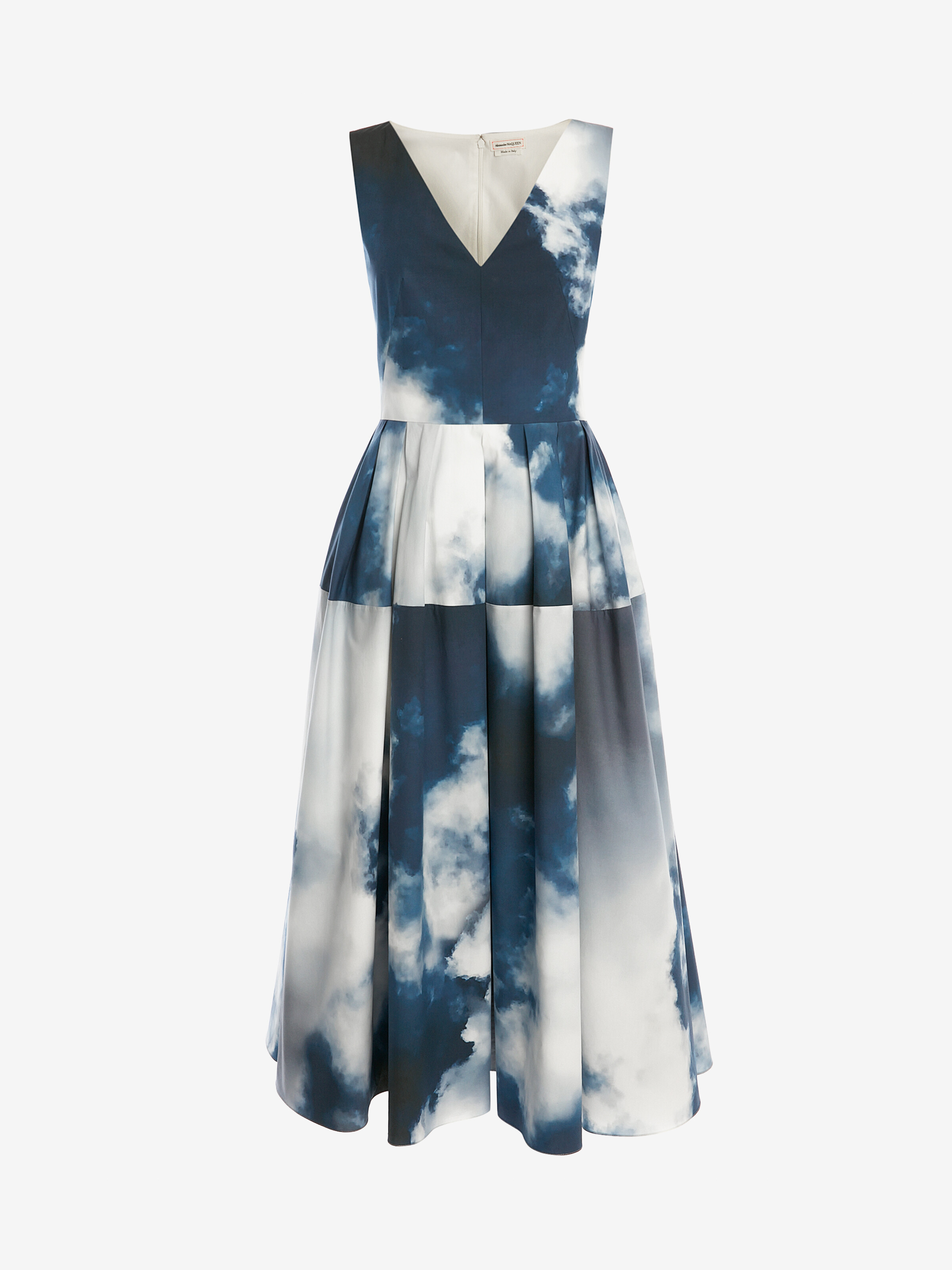 Blue Sky Poplin Midi Dress in Blue 