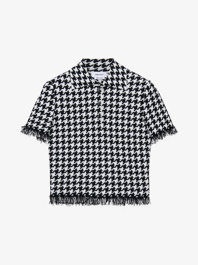 Houndstooth Polo Top