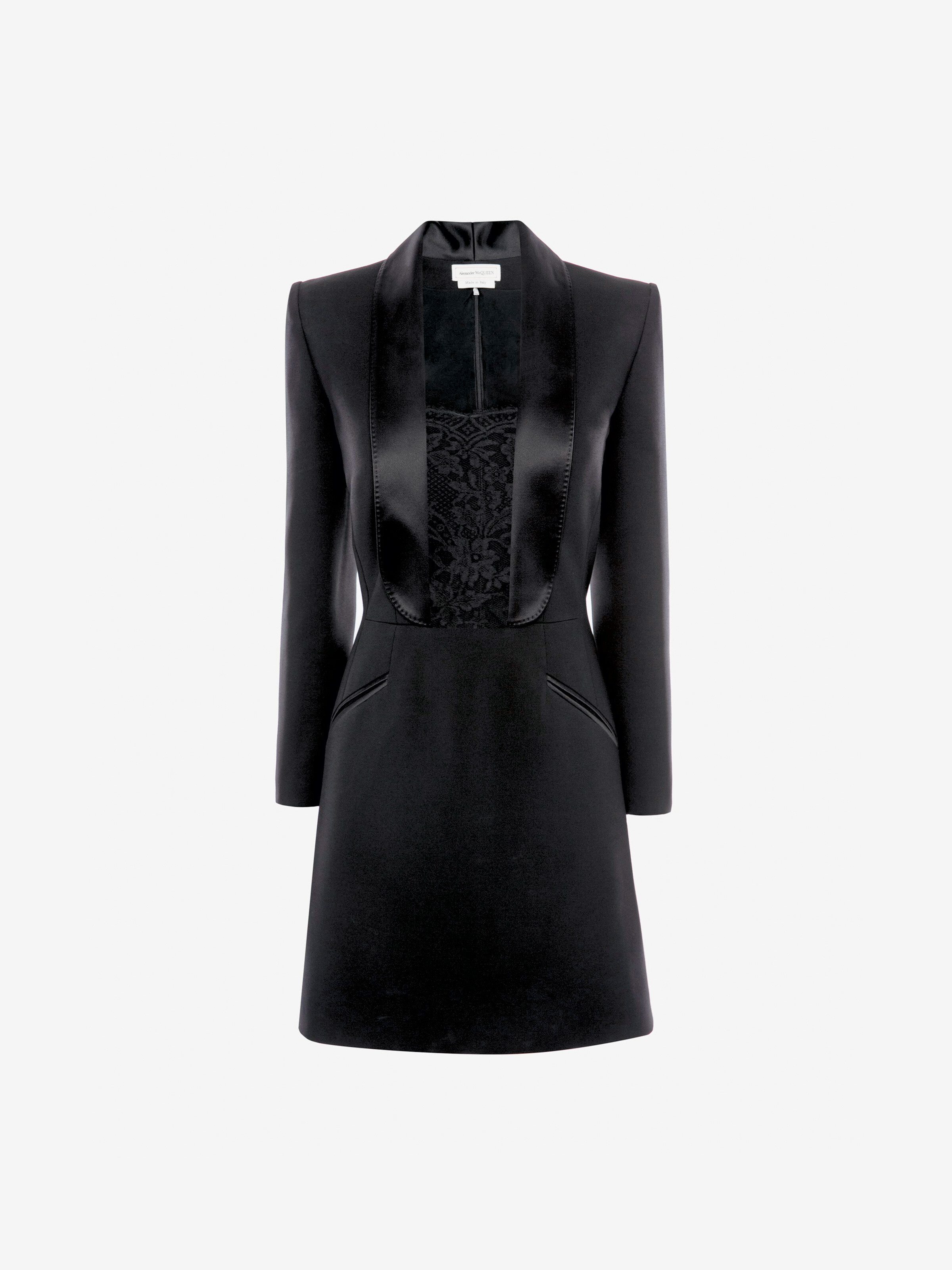 alexander mcqueen tuxedo mini dress