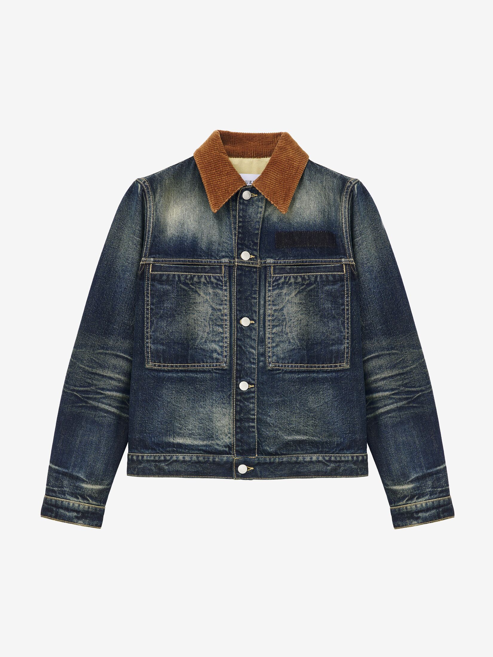 Mcqueen Men Suede Denim Jacket