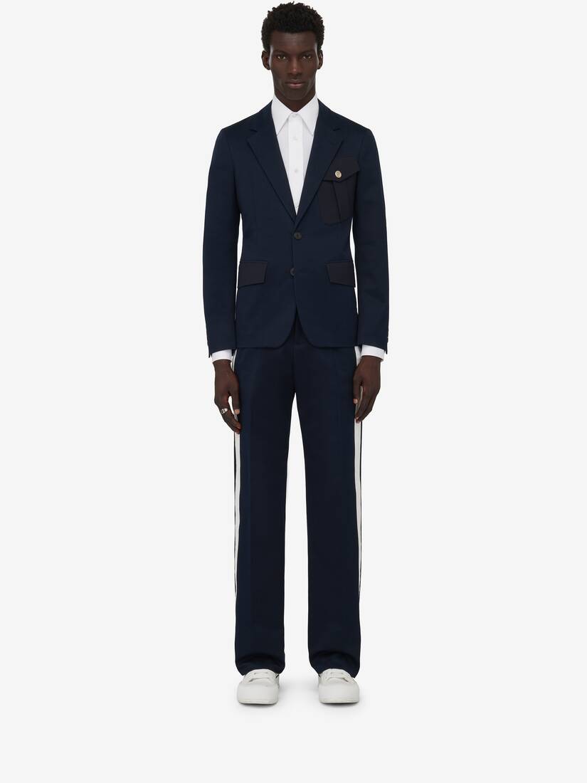 Veste À Boutonnage Simple Et Poche Militaire