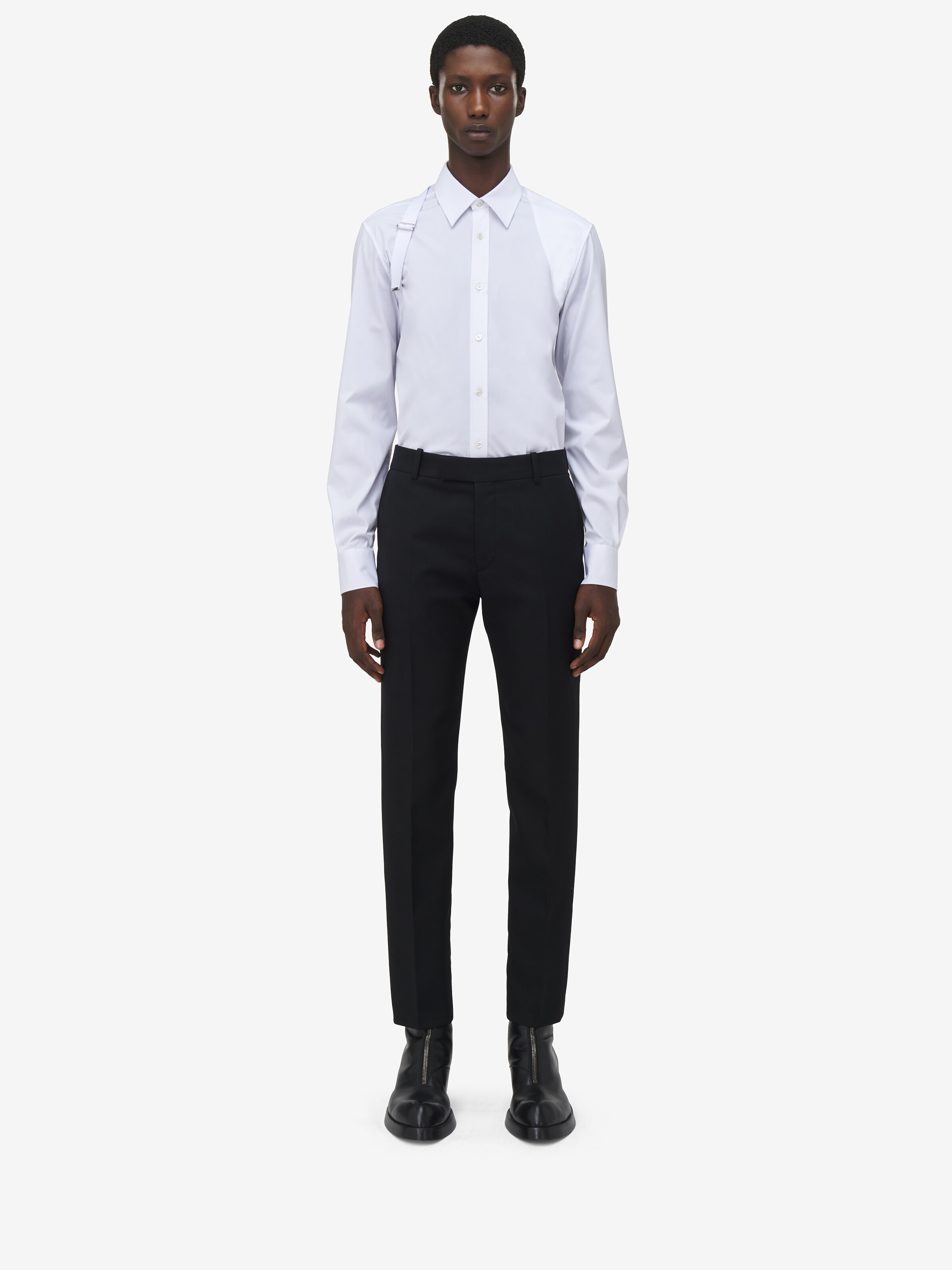 Men's Harness Shirt in White in 97% Cotton, 3% Elastan | Alexander McQueen - image 2