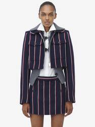 College Stripe Cropped Jacket