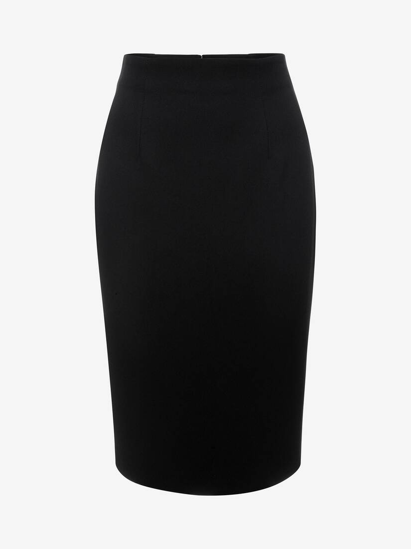 Leaf Crepe Skirt in Black | Alexander McQueen AU