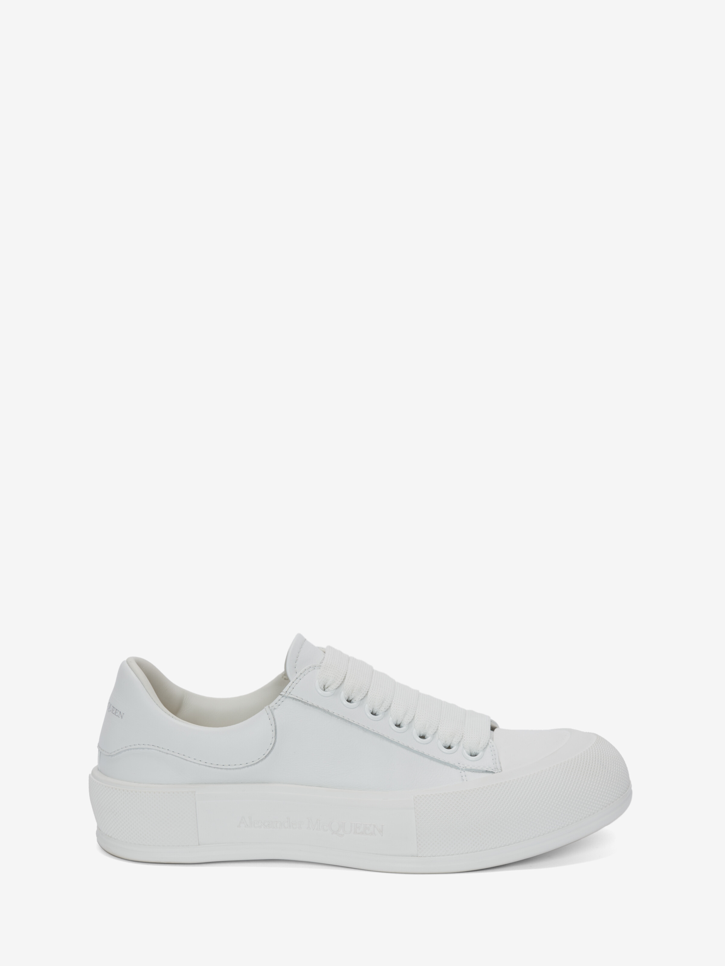 Alexander Mcqueen Deck Lace Up Plimsoll In Optic White