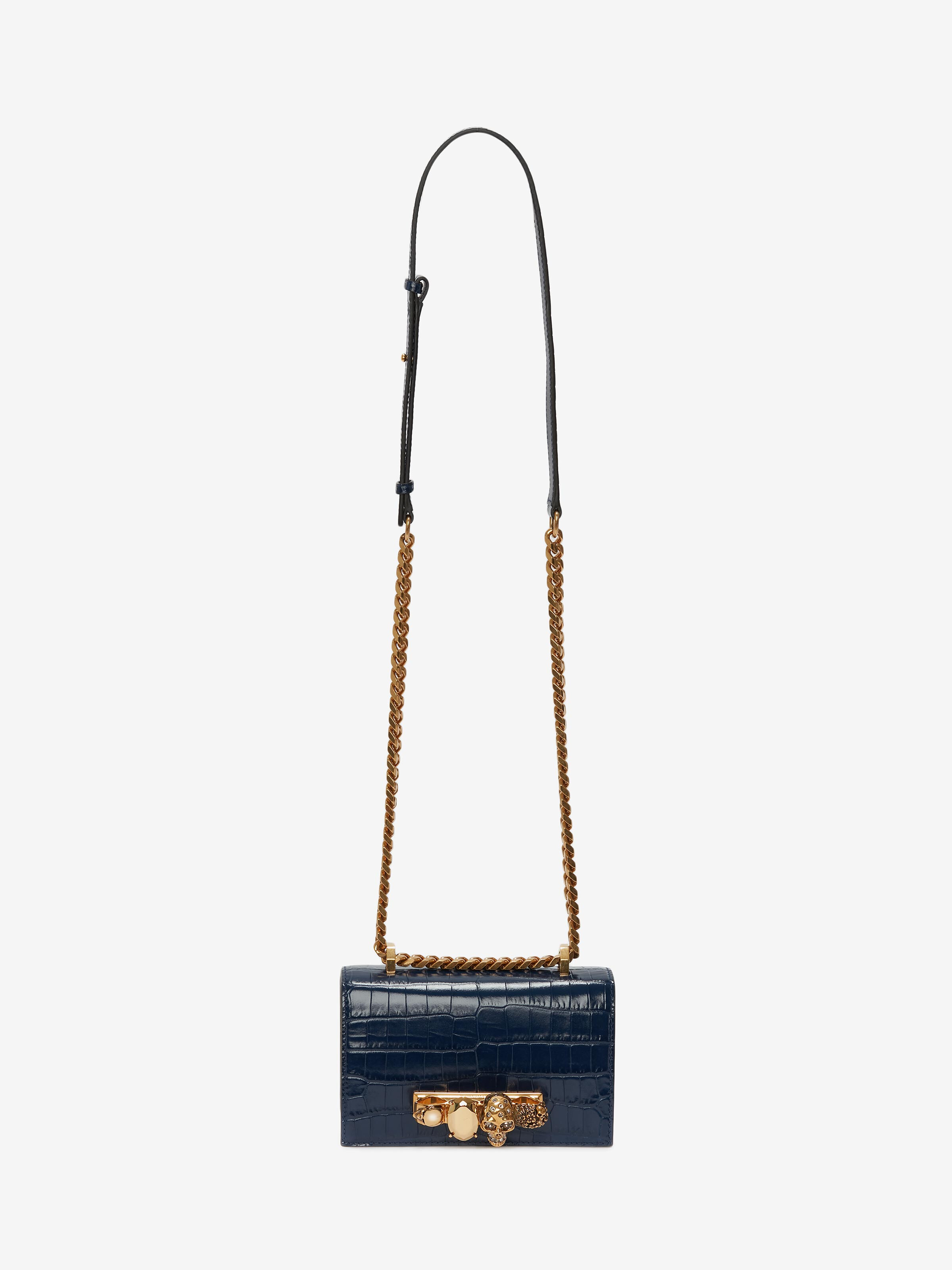 Women's Mini Jewelled Satchel in Navy in Calf Leather | Alexander McQueen - image 5