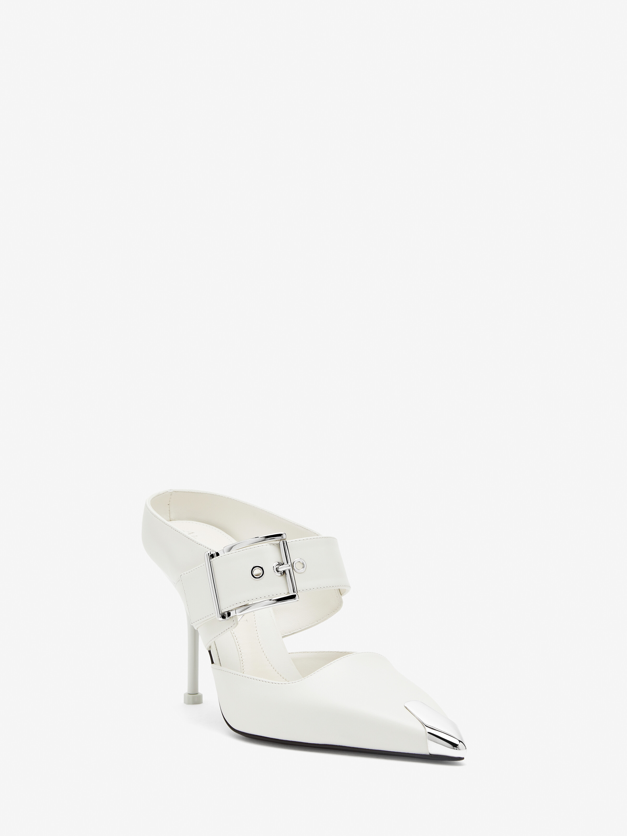 Women's Mules in White in 100% Calf Leather | Alexander McQueen - image 4