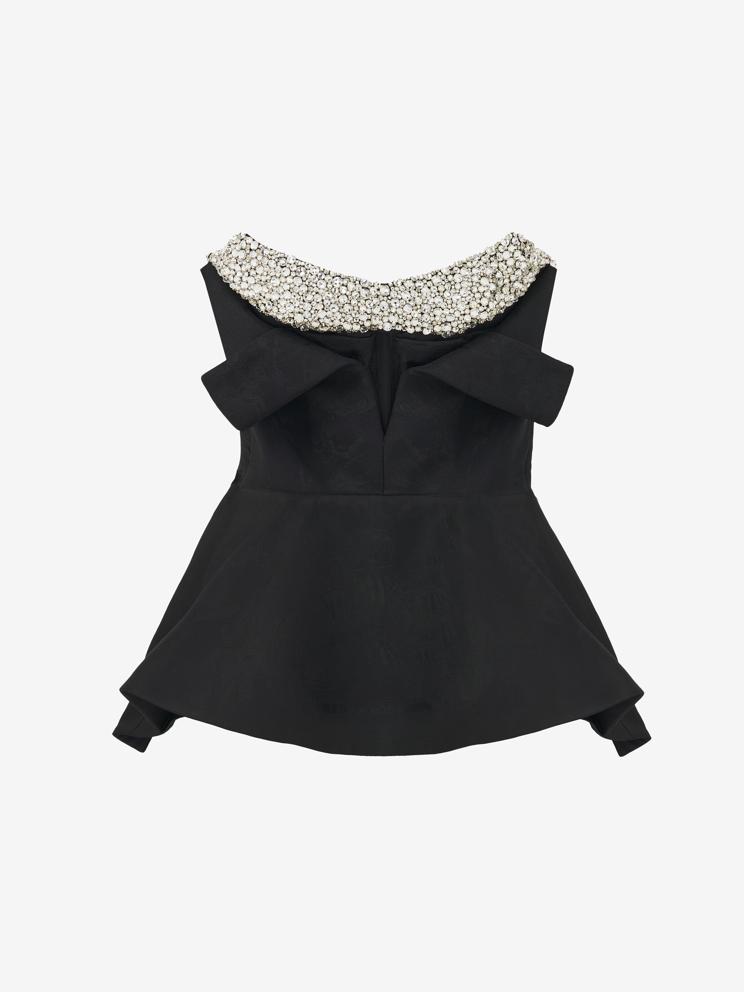 Crystal Embroidery Strapless Corset Top