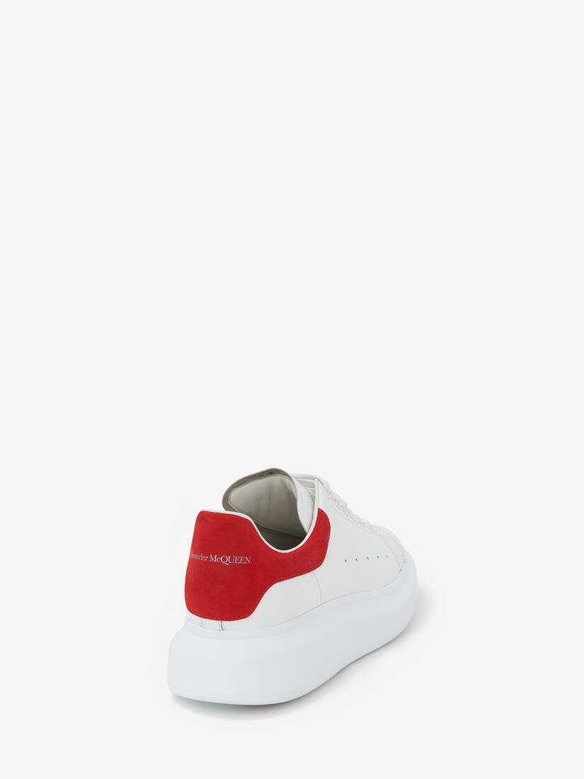 Alexander McQueen Men's Oversized Leather Platform Sneakers - White Lust Red - Size 12