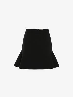 Wool Kickback Mini Skirt