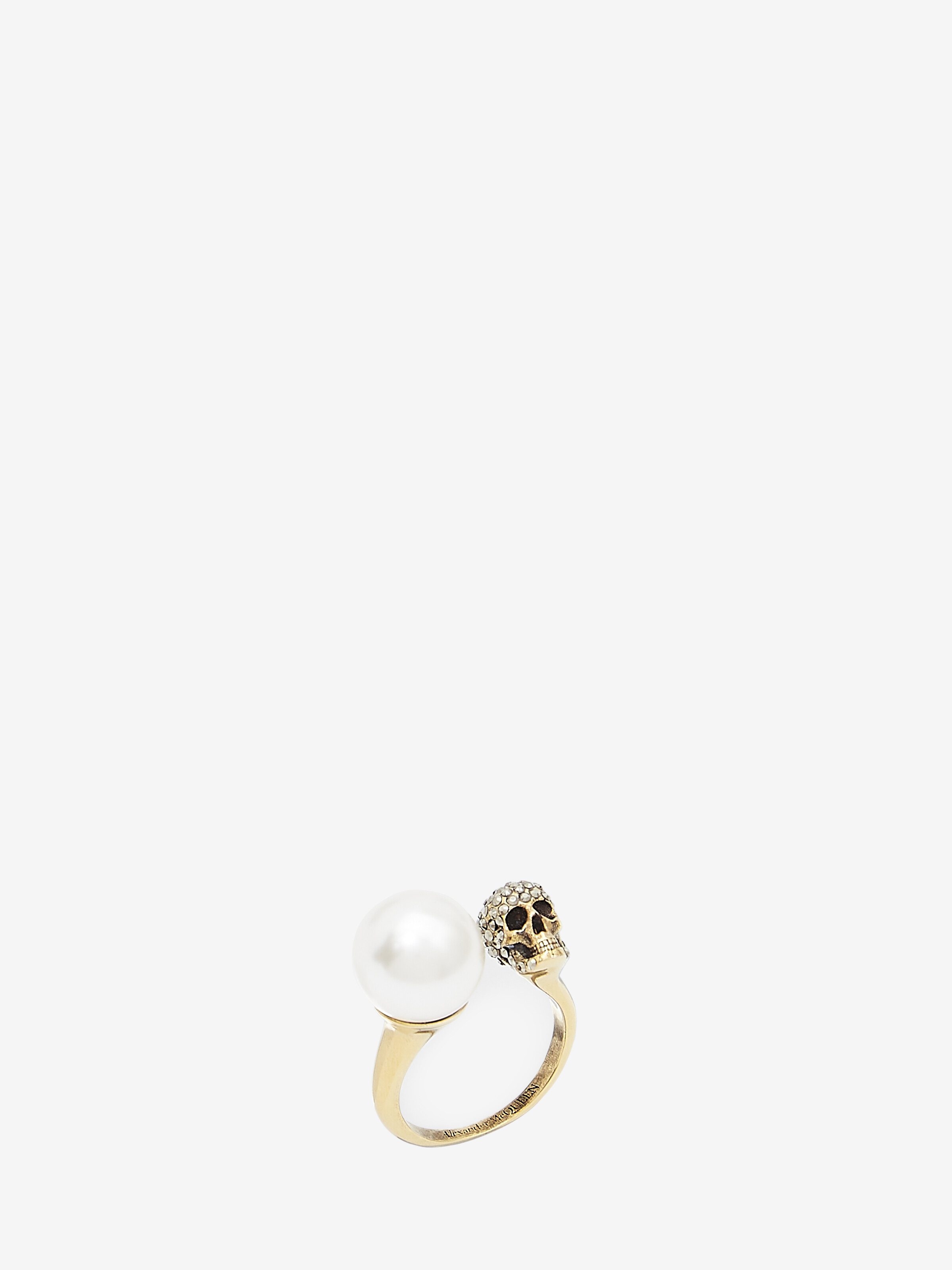 Bague Skull effet perle pour Femme en Doré Vieilli in Laiton | Alexander McQueen - image 2