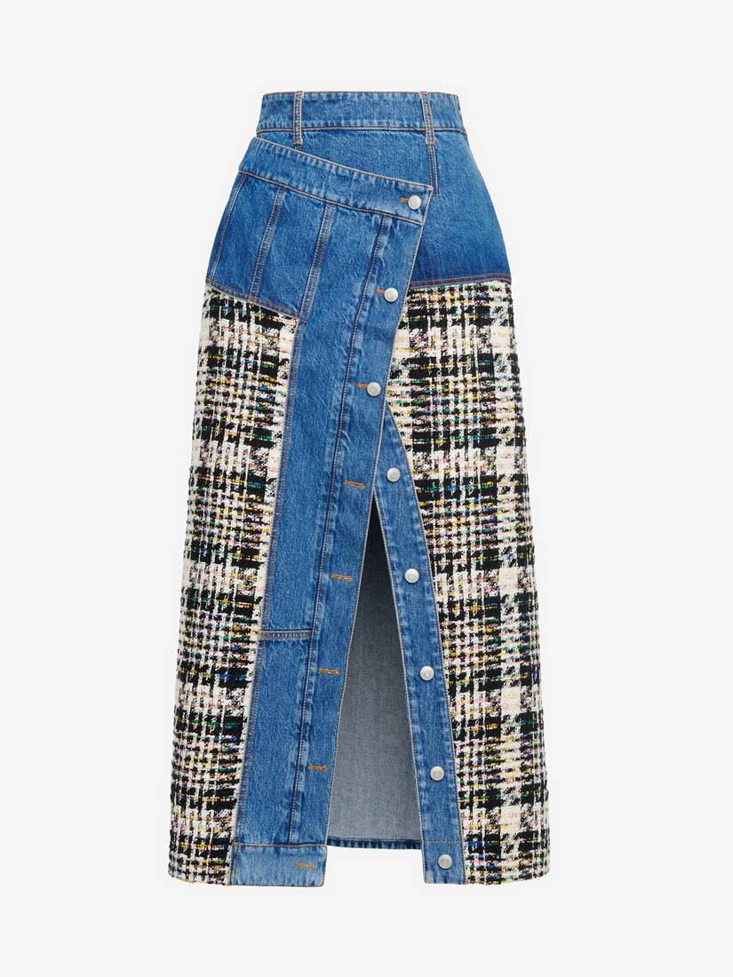 Women's Skirt in denim and viscose