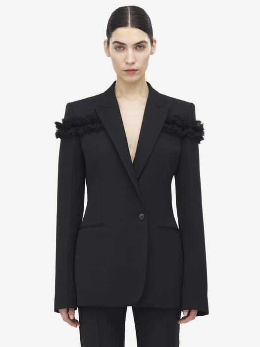 ジャケット ALEXANDER MCQUEEN Women Jackets 818905 QJAEK1000 Black Alexander McQueen Leather Bomber Jacket | Black | FARFETCH JO