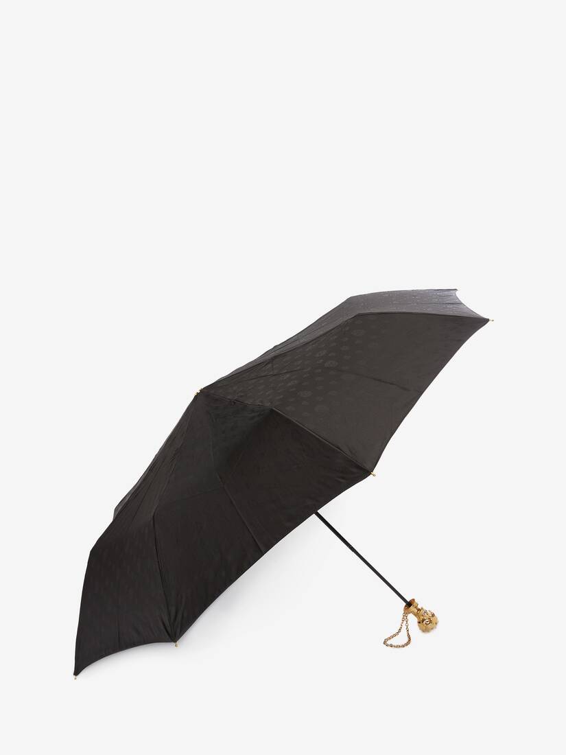 Alexander McQueen Foldable Skull Umbrella in Black Womens Accessories Umbrellas 