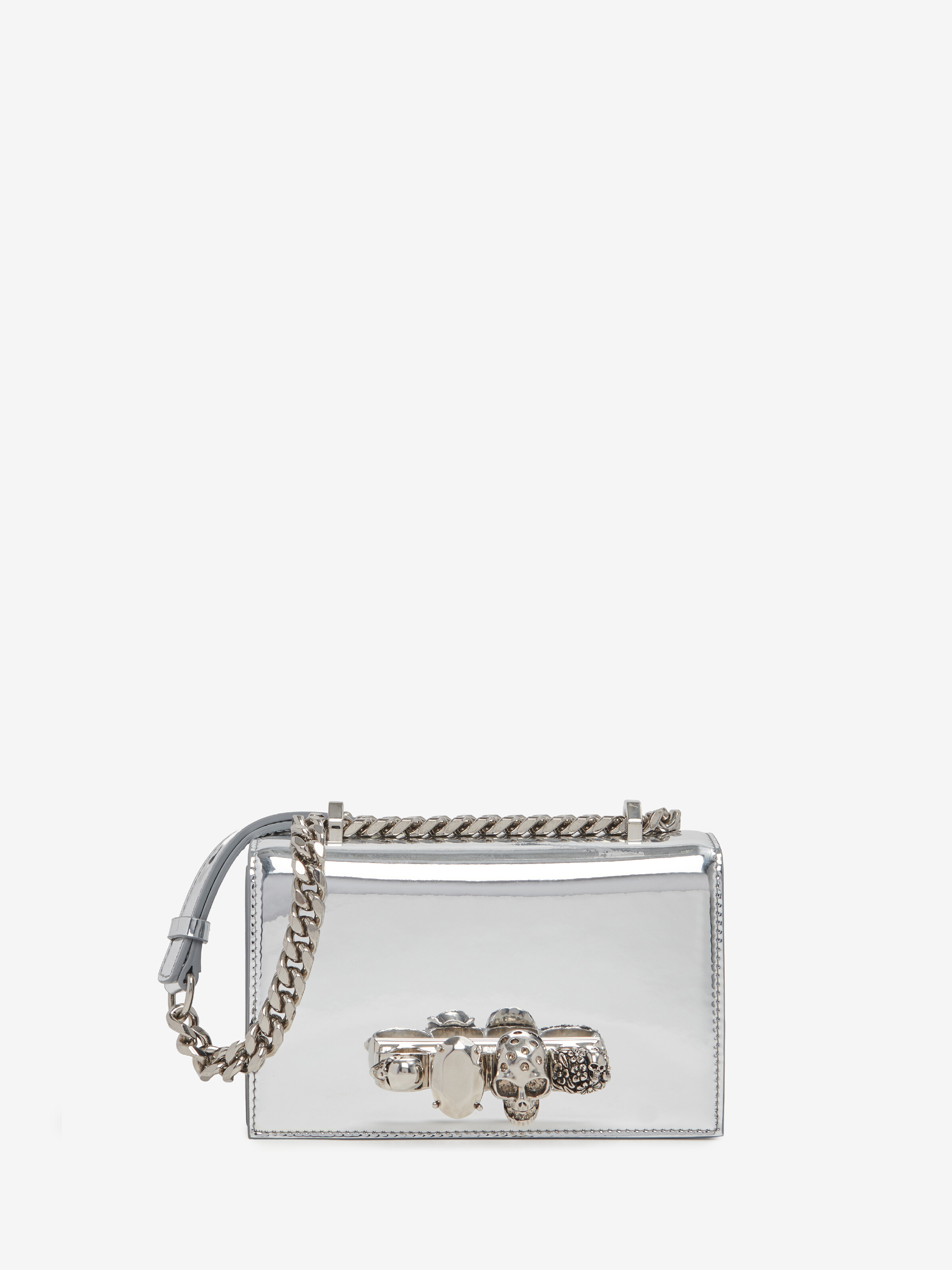 Women's Mini Jewelled Satchel in Silver in Thermoplastic Polyurethane, Metallic Fiber, Polyester | Alexander McQueen - image 1
