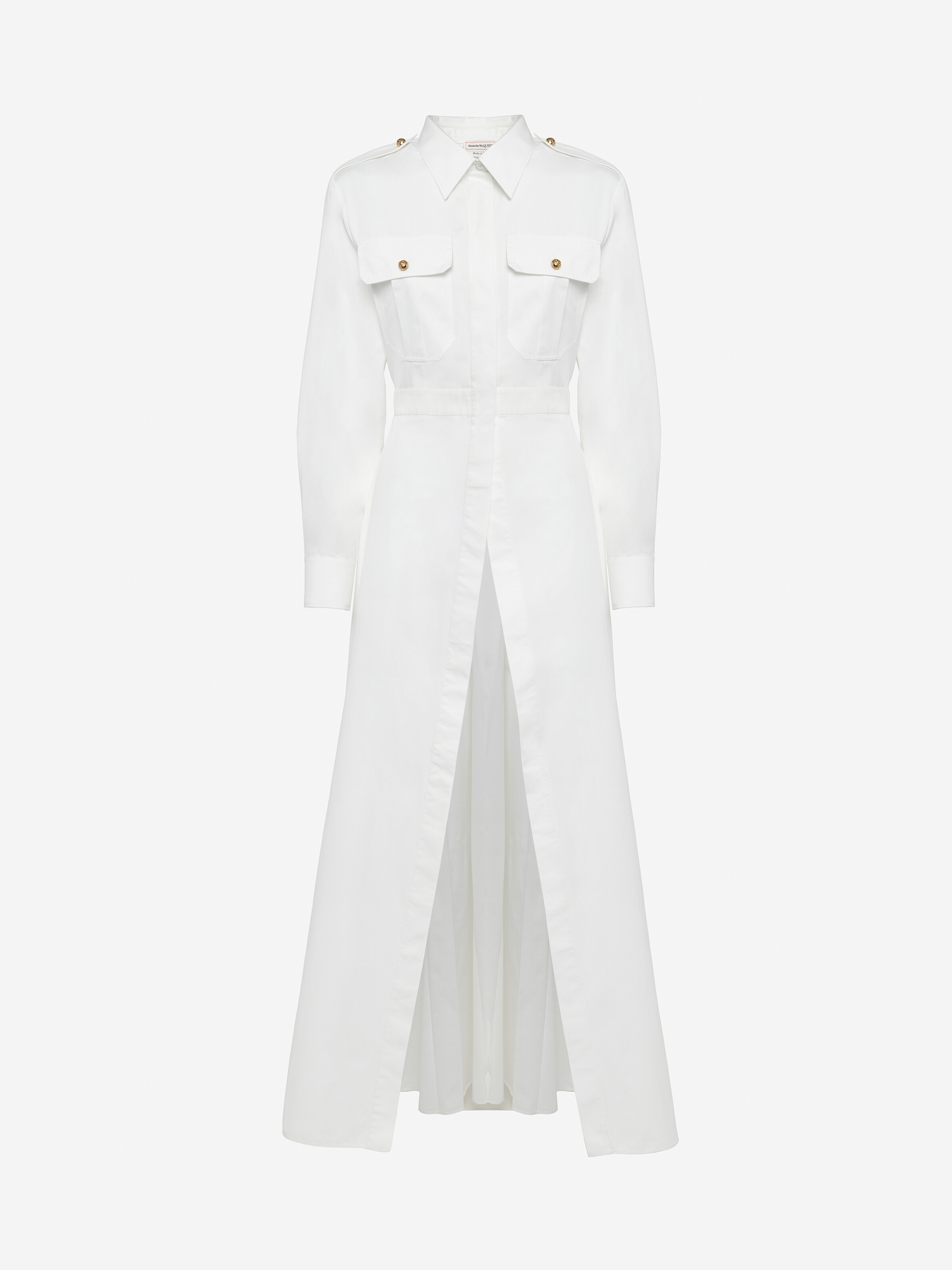 Camicia militare a coda di rondine da Donna in Bianco Ottico in 100% Cotone | Alexander McQueen - image 1