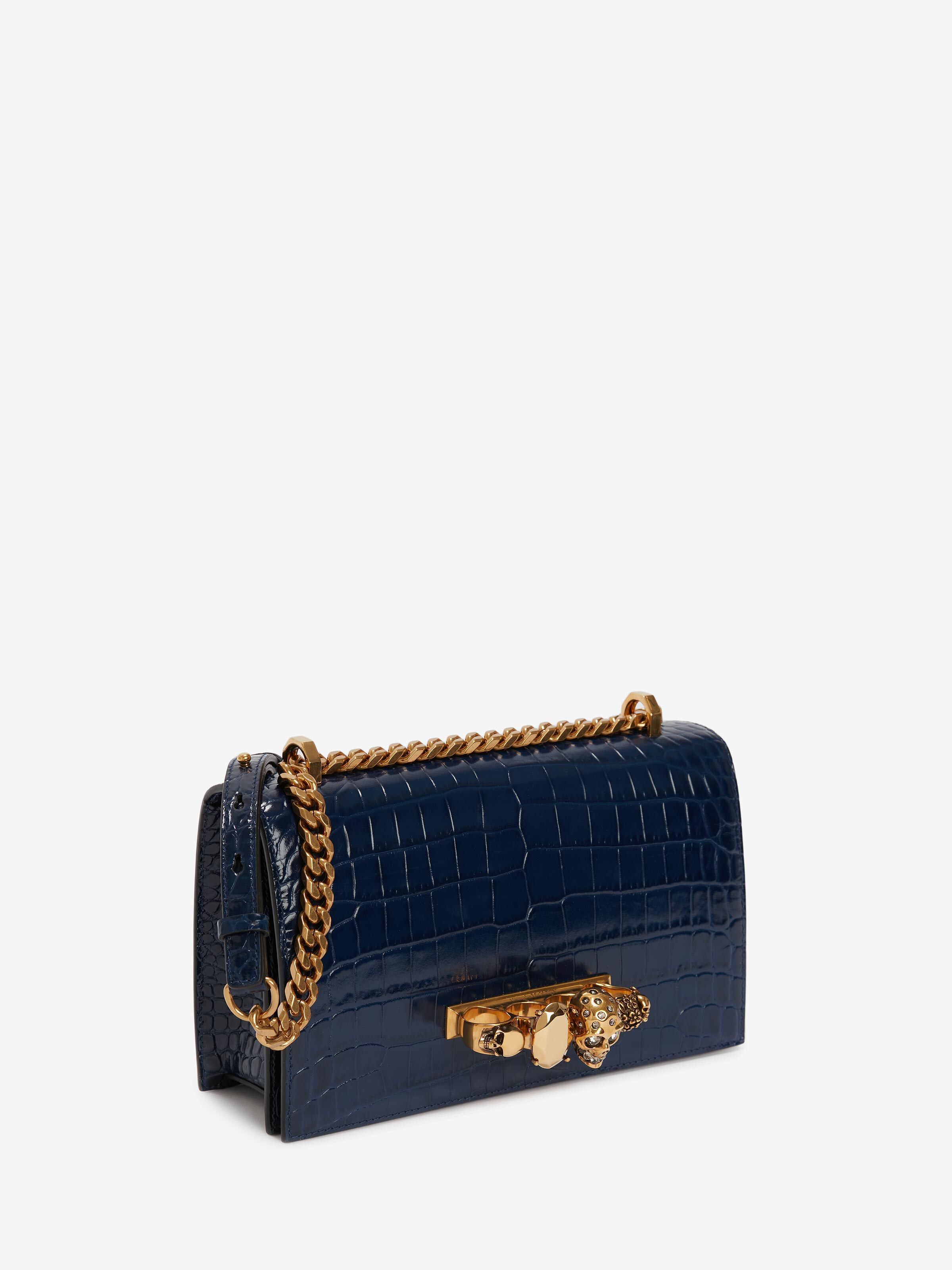 Women's Jewelled Satchel in Navy in Calf Leather | Alexander McQueen - image 2