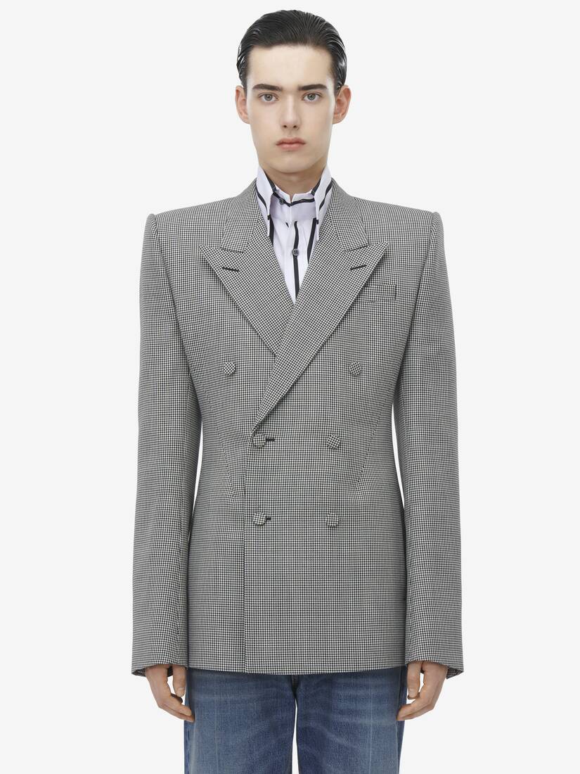 Houndstooth Double-breasted Jacket