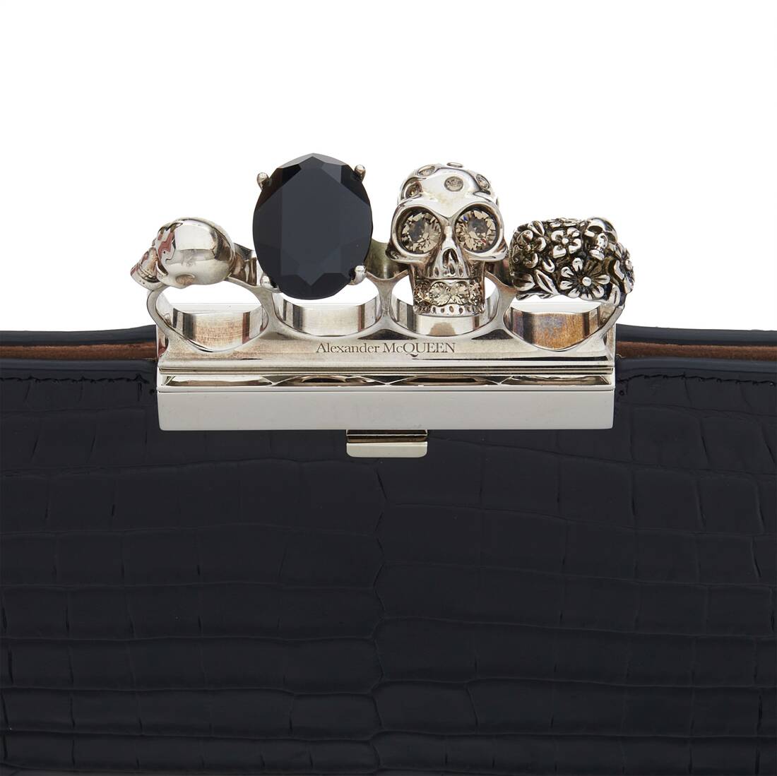 Women's Knuckle Flat Pouch in Black | Alexander McQueen US